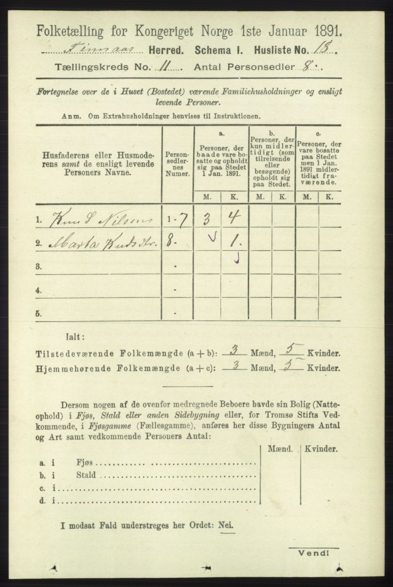 RA, Folketelling 1891 for 1218 Finnås herred, 1891, s. 5120