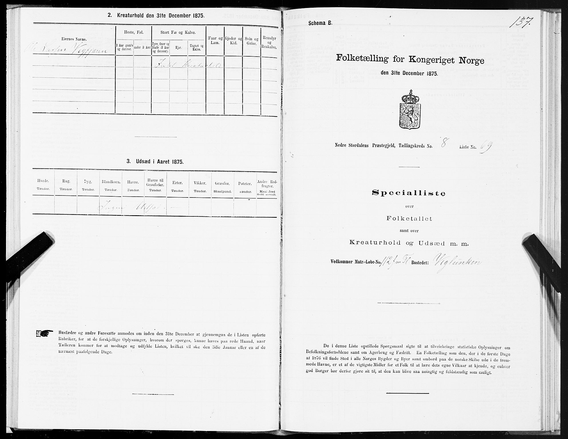 SAT, Folketelling 1875 for 1714P Nedre Stjørdal prestegjeld, 1875, s. 4137