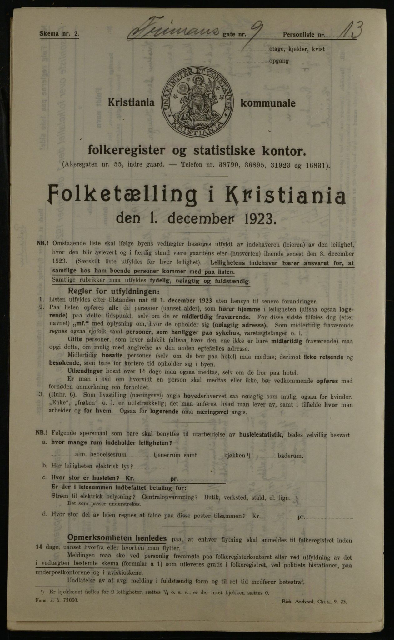 OBA, Kommunal folketelling 1.12.1923 for Kristiania, 1923, s. 30243