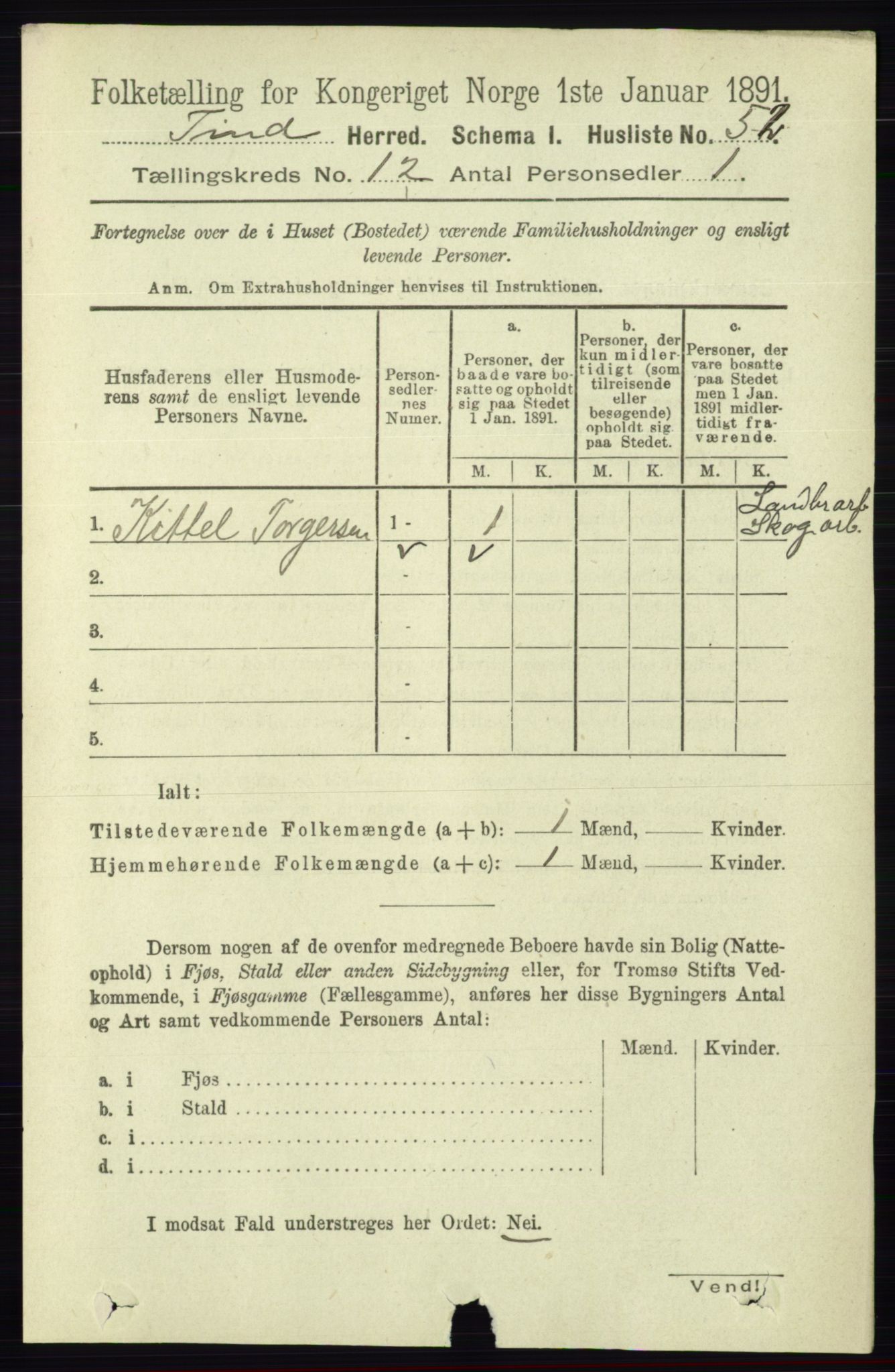 RA, Folketelling 1891 for 0826 Tinn herred, 1891, s. 2314