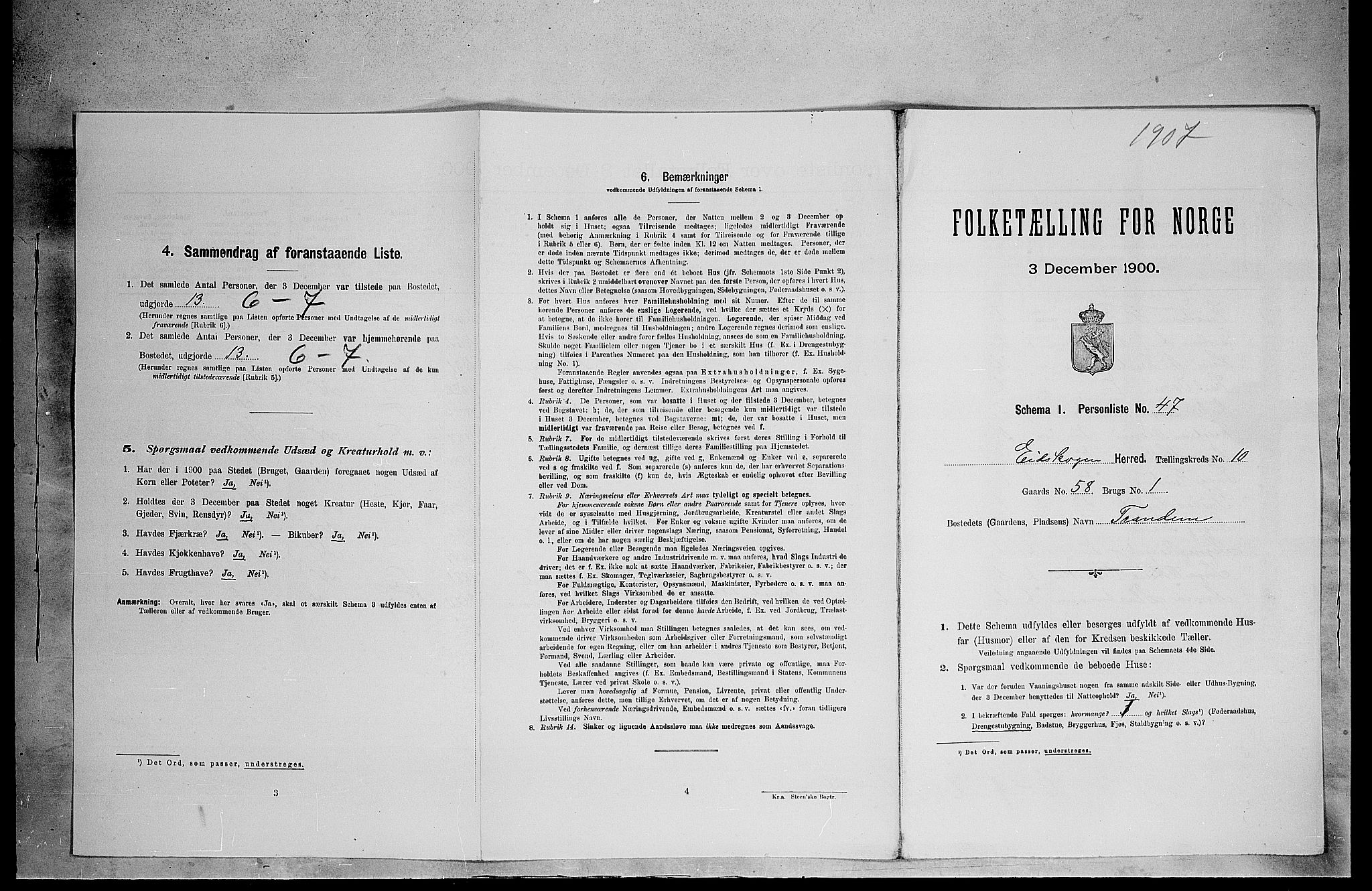 SAH, Folketelling 1900 for 0420 Eidskog herred, 1900, s. 1315