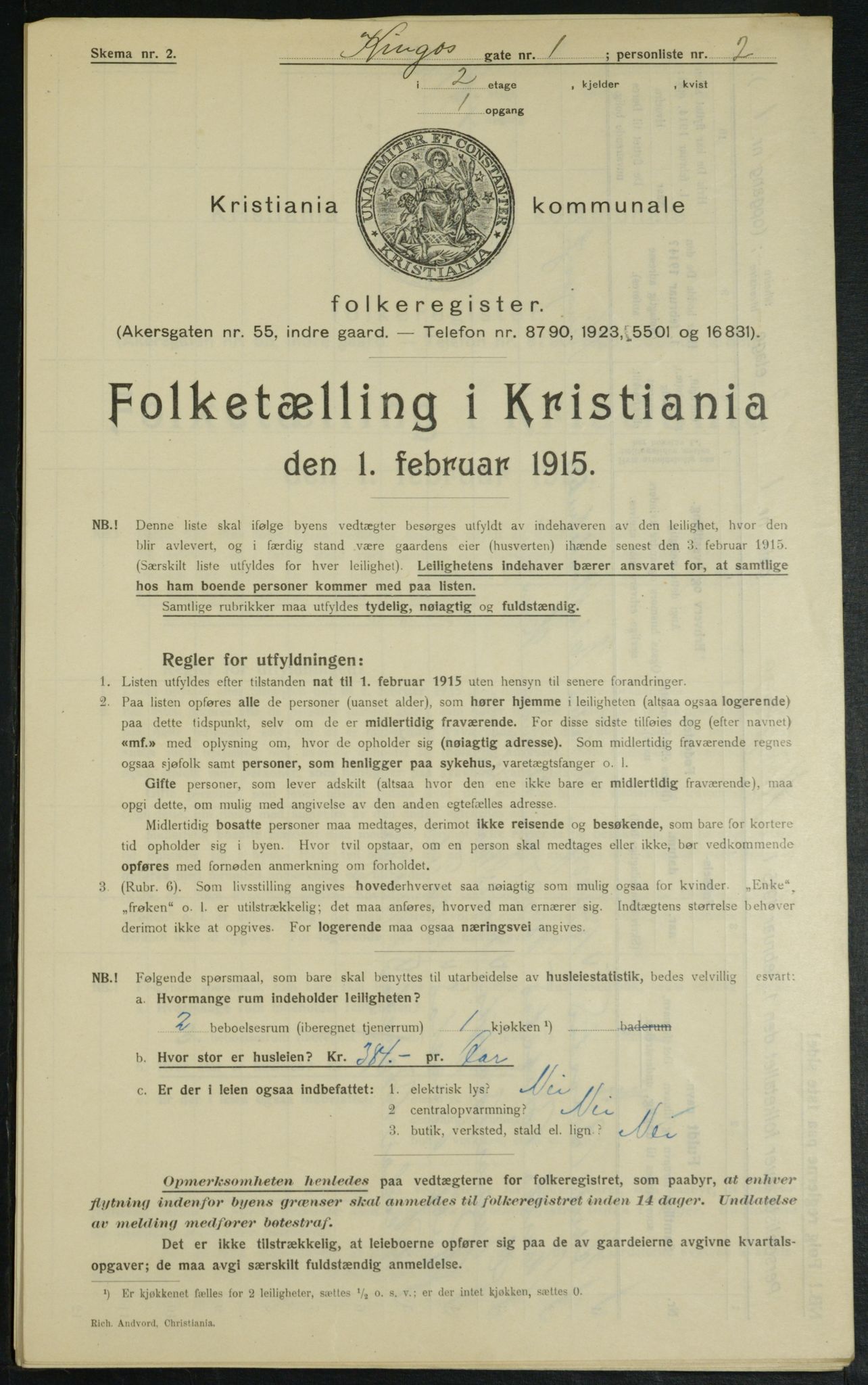 OBA, Kommunal folketelling 1.2.1915 for Kristiania, 1915, s. 49080