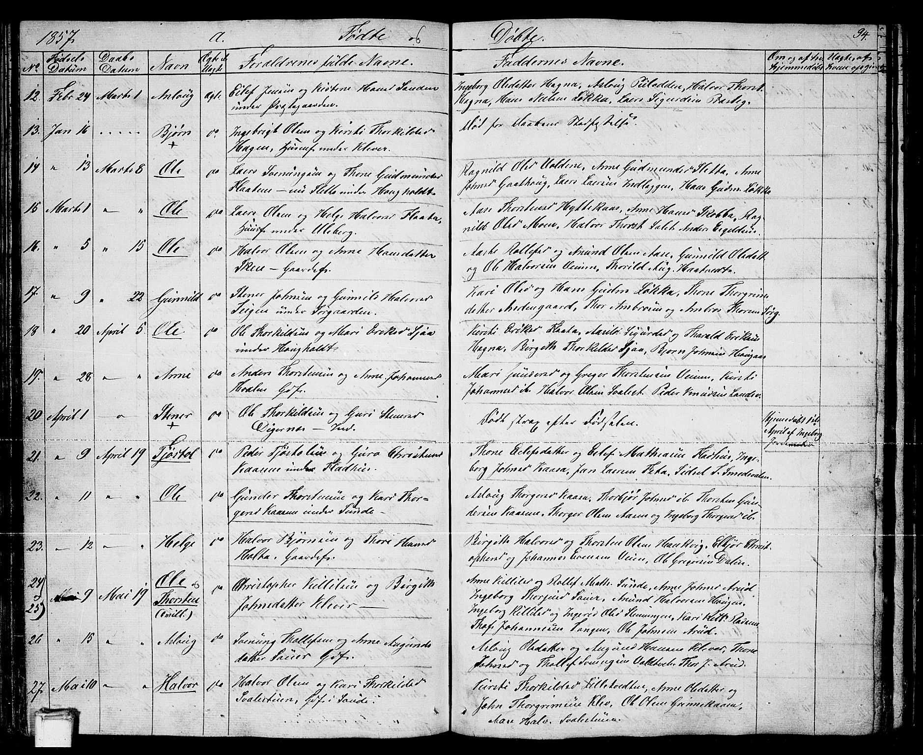 Sauherad kirkebøker, AV/SAKO-A-298/G/Ga/L0002: Klokkerbok nr. I 2, 1842-1866, s. 94