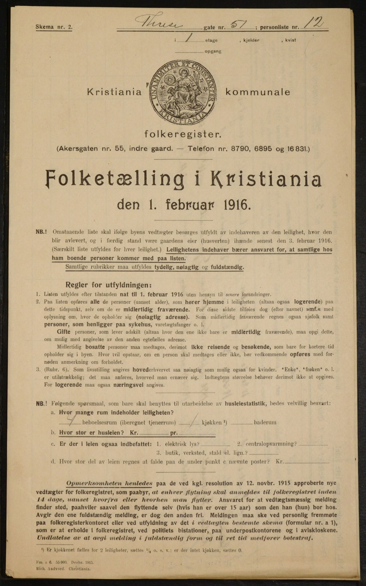 OBA, Kommunal folketelling 1.2.1916 for Kristiania, 1916, s. 111831