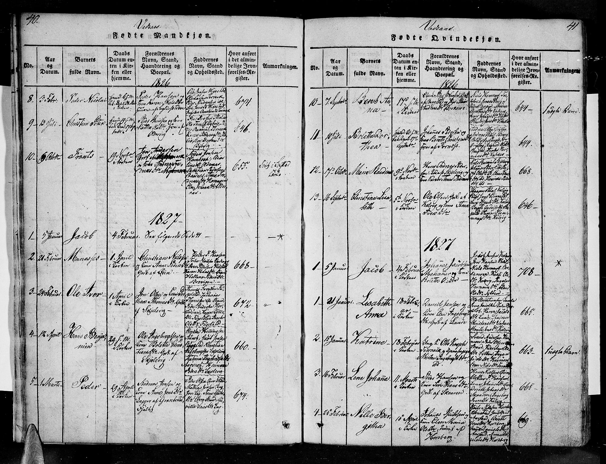 Ministerialprotokoller, klokkerbøker og fødselsregistre - Nordland, SAT/A-1459/810/L0142: Ministerialbok nr. 810A06 /1, 1819-1841, s. 40-41