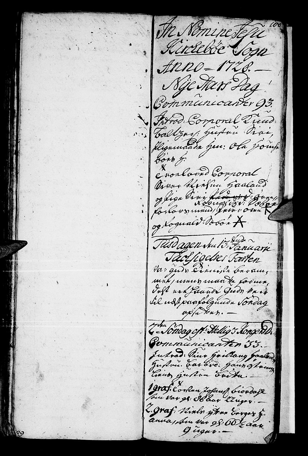 Vik sokneprestembete, SAB/A-81501: Ministerialbok nr. A 1 /3, 1727-1740, s. 100