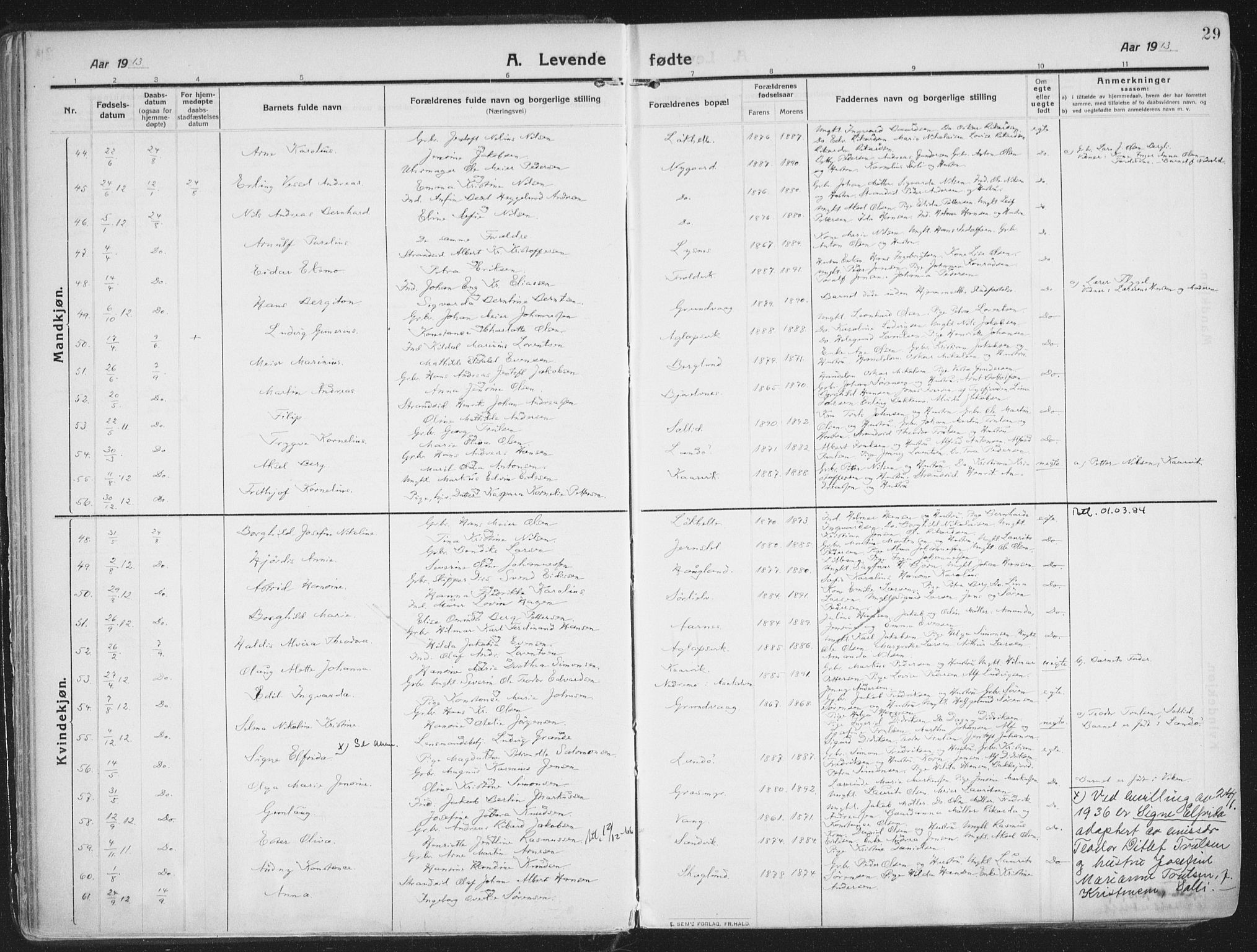 Lenvik sokneprestembete, AV/SATØ-S-1310/H/Ha/Haa/L0016kirke: Ministerialbok nr. 16, 1910-1924, s. 29