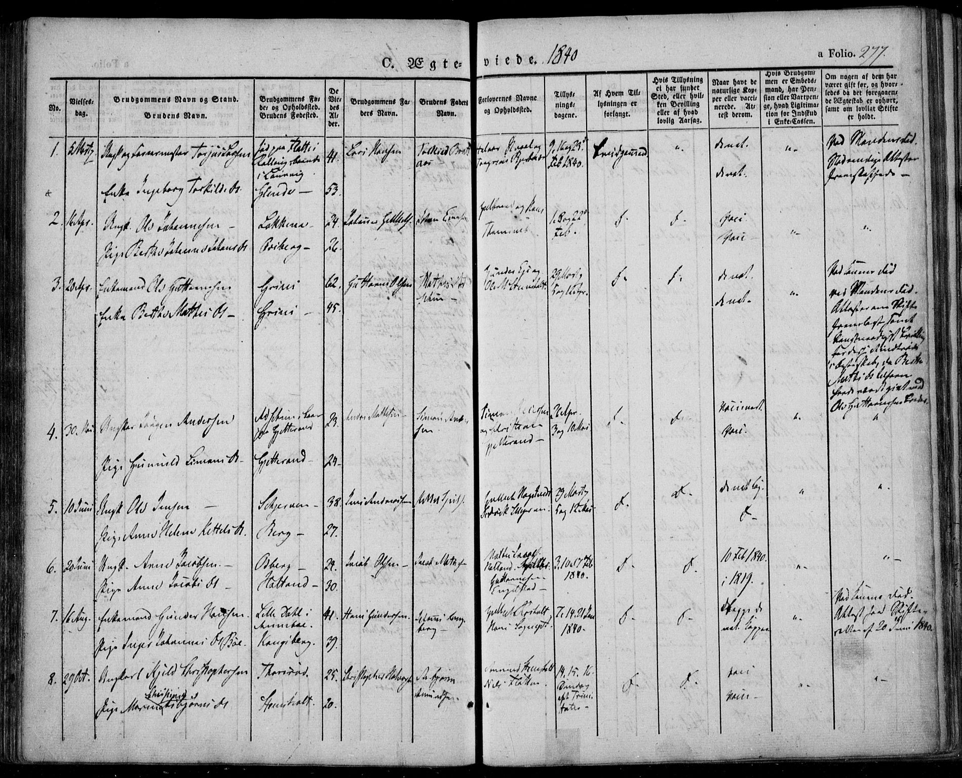 Lardal kirkebøker, AV/SAKO-A-350/F/Fa/L0006: Ministerialbok nr. I 6, 1835-1860, s. 277