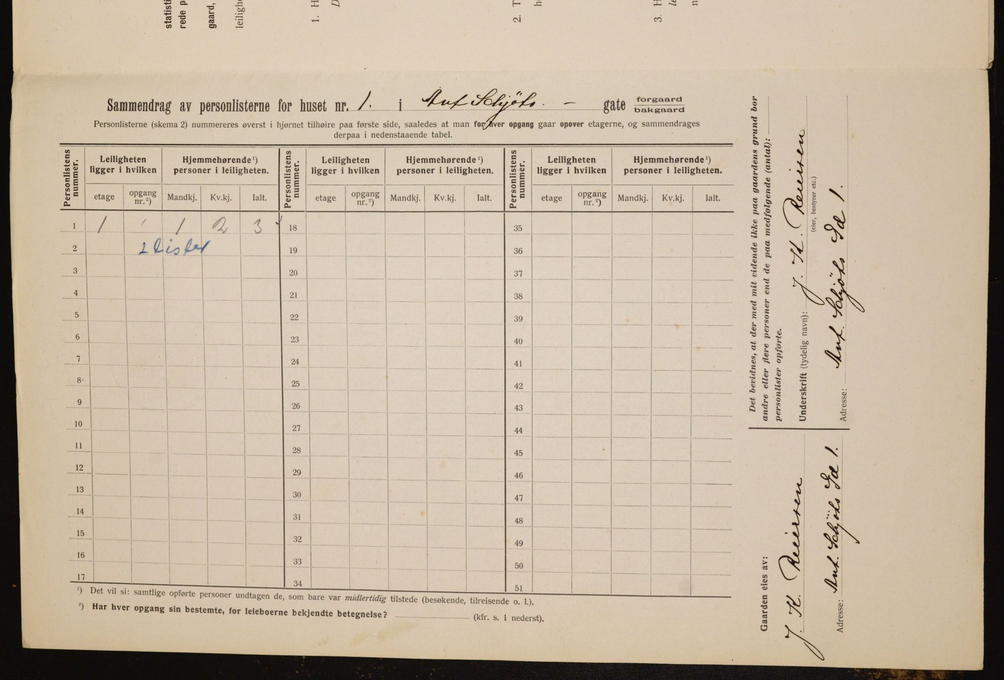 OBA, Kommunal folketelling 1.2.1912 for Kristiania, 1912, s. 1257