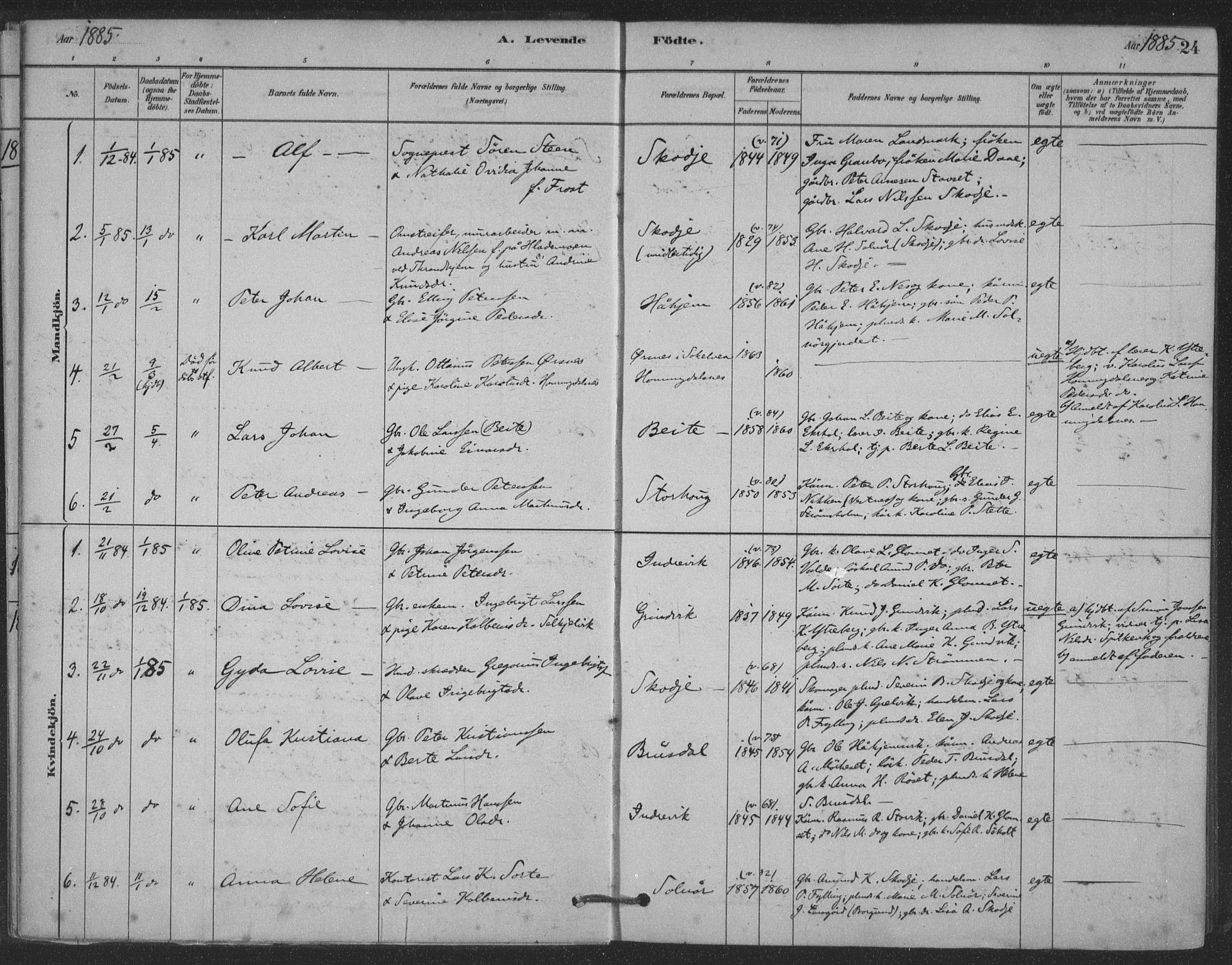 Ministerialprotokoller, klokkerbøker og fødselsregistre - Møre og Romsdal, SAT/A-1454/524/L0356: Ministerialbok nr. 524A08, 1880-1899, s. 24