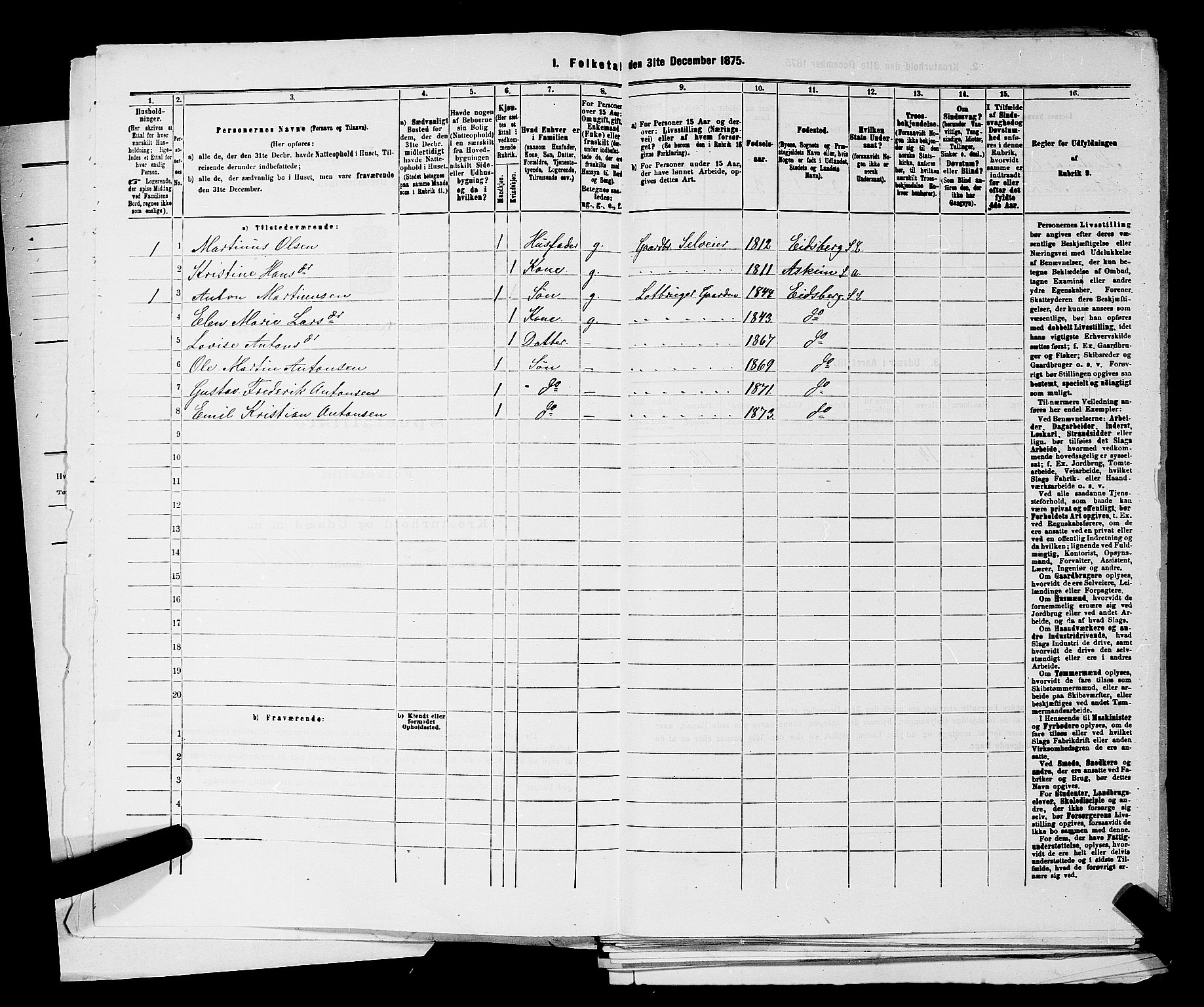 RA, Folketelling 1875 for 0125P Eidsberg prestegjeld, 1875, s. 54