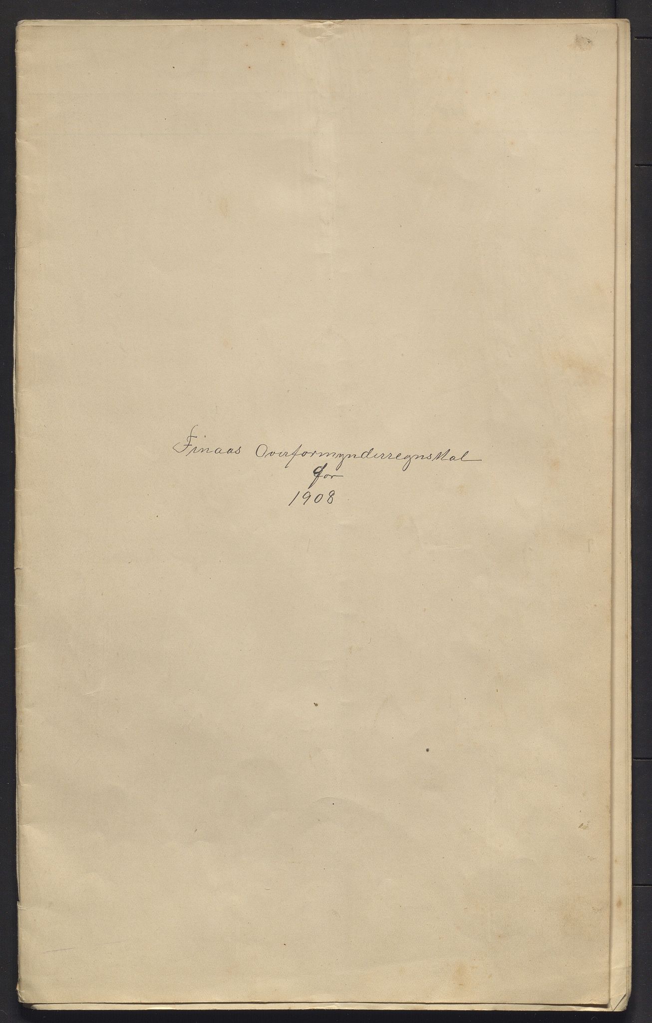 Finnaas kommune. Overformynderiet, IKAH/1218a-812/R/Ra/Raa/L0008/0002: Årlege rekneskap m/vedlegg / Årlege rekneskap m/vedlegg, 1908