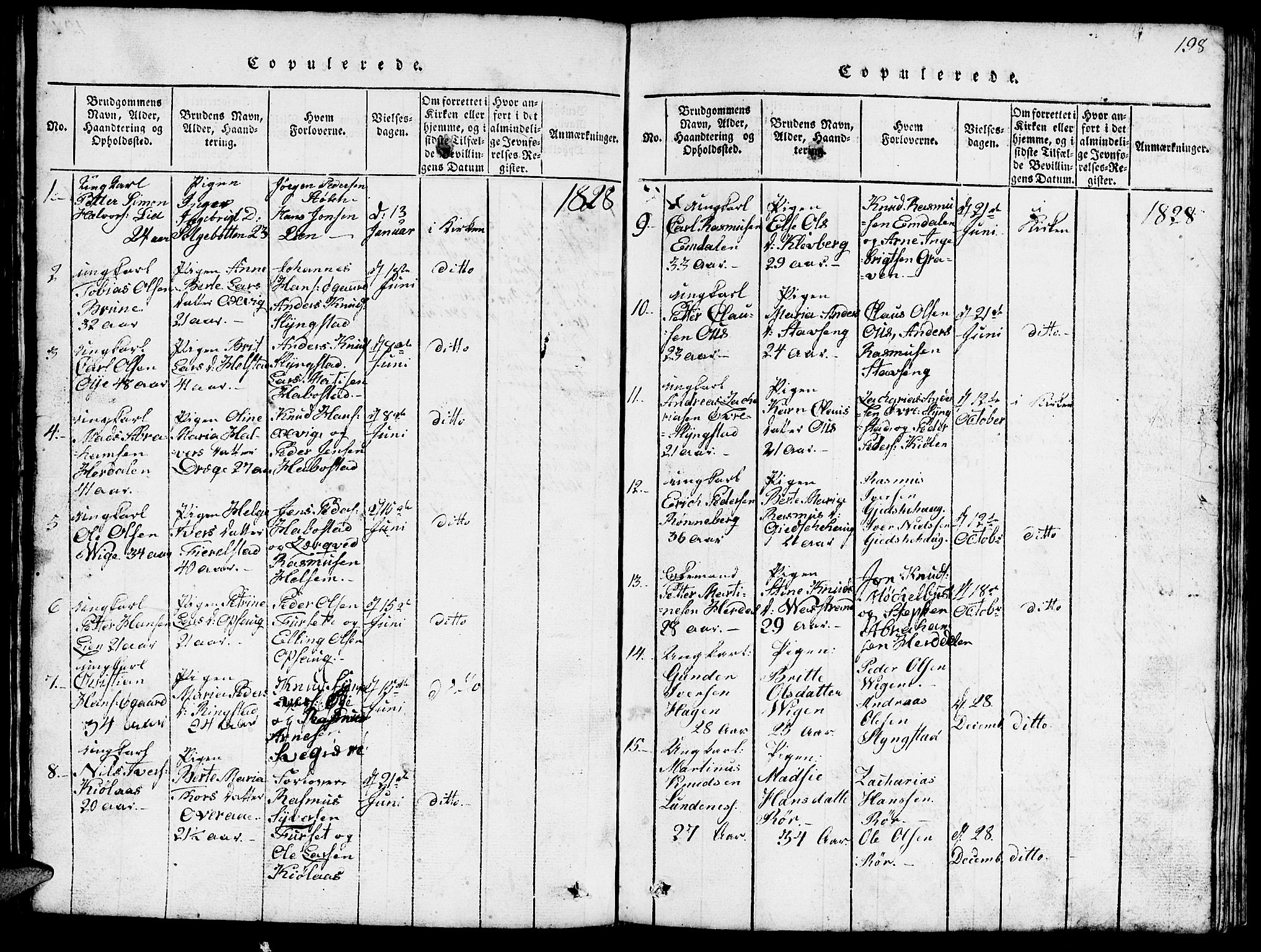 Ministerialprotokoller, klokkerbøker og fødselsregistre - Møre og Romsdal, SAT/A-1454/520/L0289: Klokkerbok nr. 520C01, 1817-1837, s. 198
