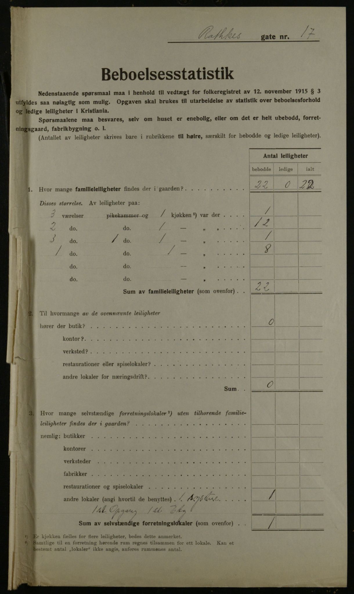 OBA, Kommunal folketelling 1.12.1923 for Kristiania, 1923, s. 91316