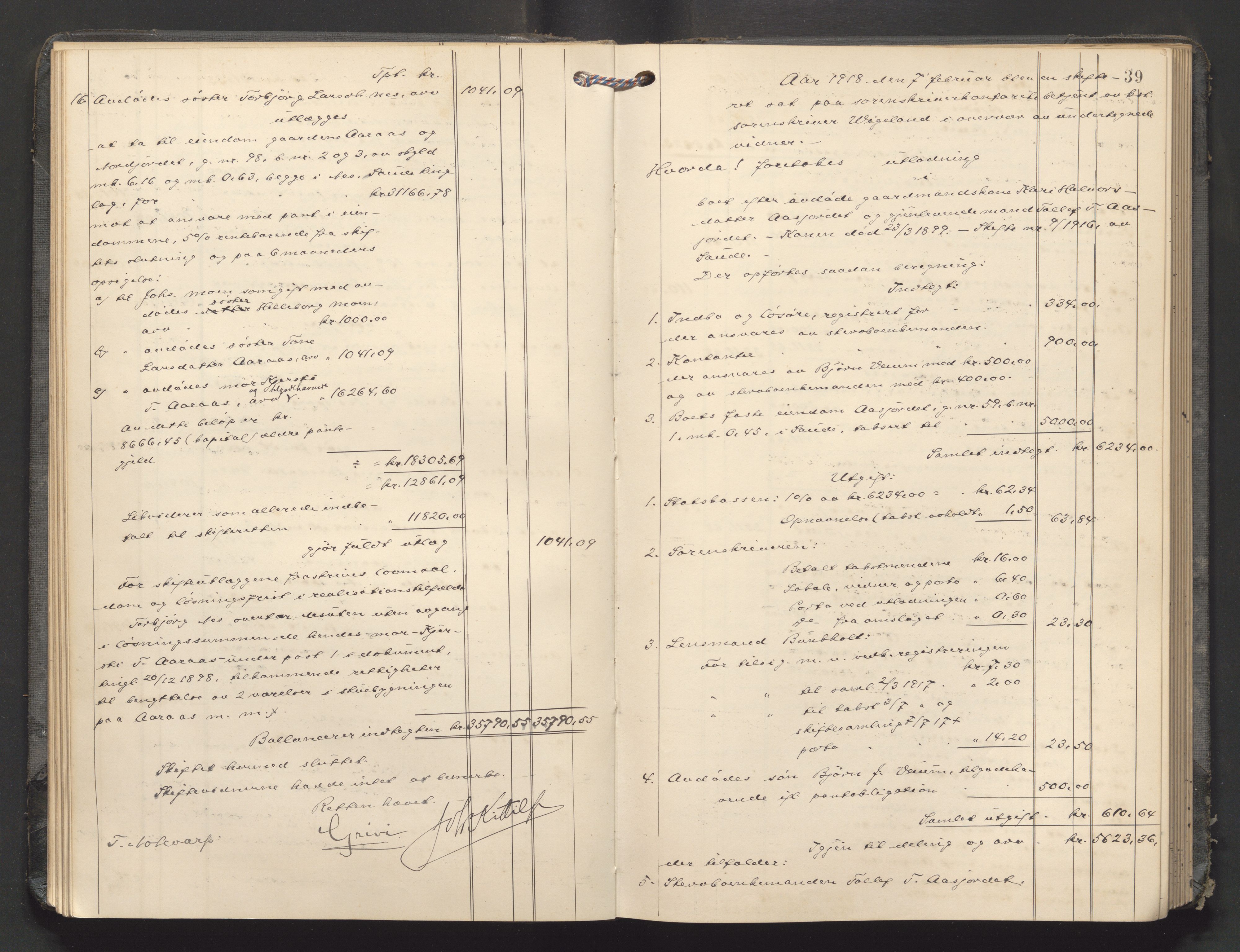 Nedre Telemark sorenskriveri, AV/SAKO-A-135/H/Hb/Hbe/L0008: Skifteutlodningsprotokoll, 1916-1922, s. 38b-39a