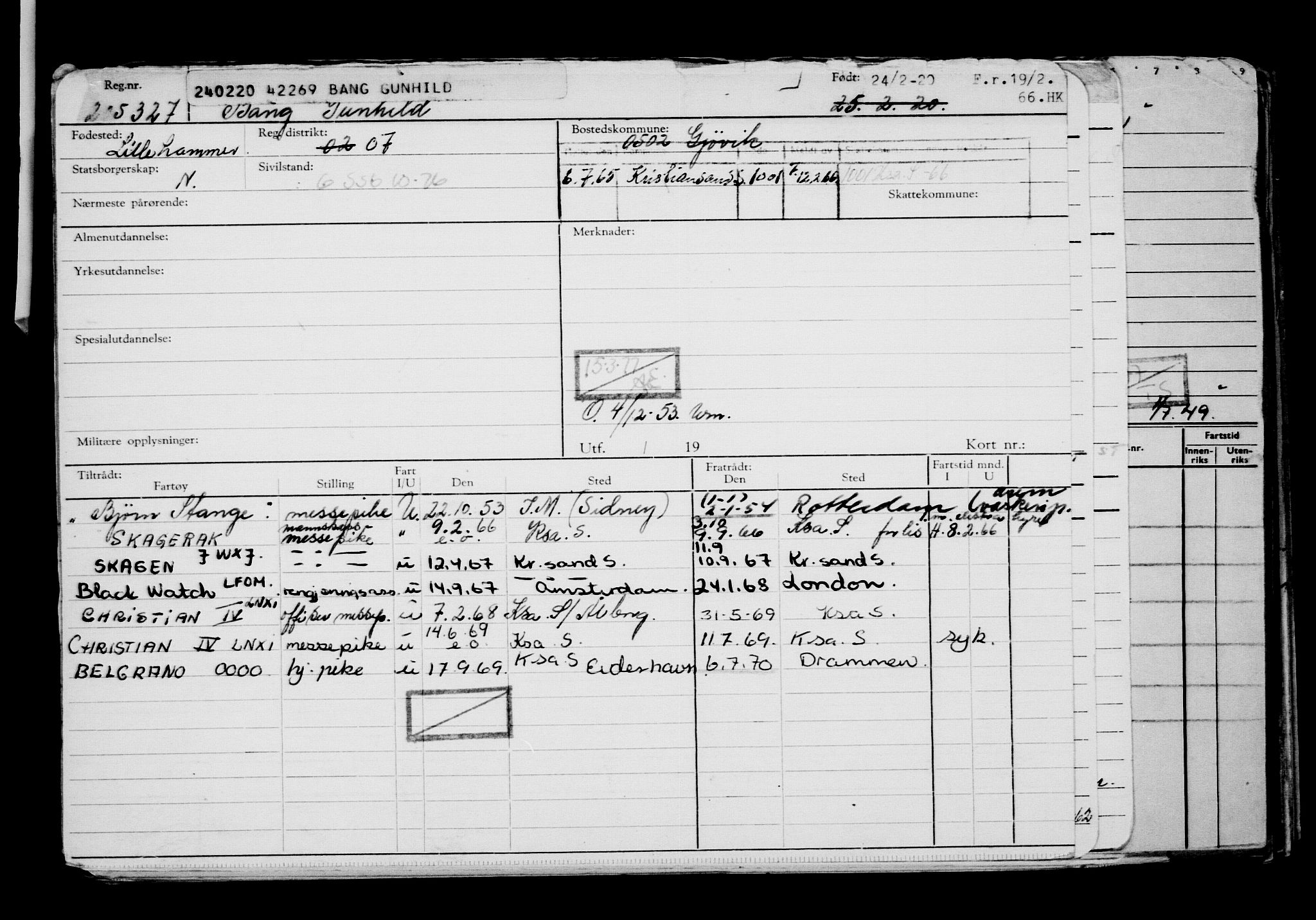 Direktoratet for sjømenn, AV/RA-S-3545/G/Gb/L0177: Hovedkort, 1920, s. 467