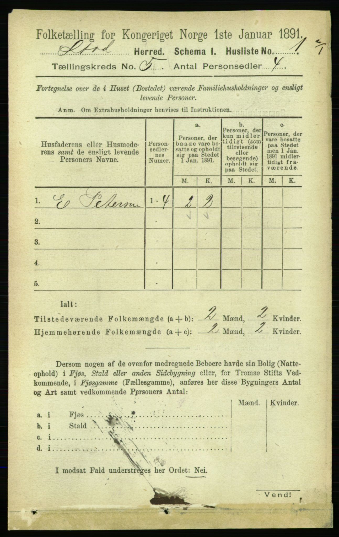 RA, Folketelling 1891 for 1734 Stod herred, 1891, s. 2283