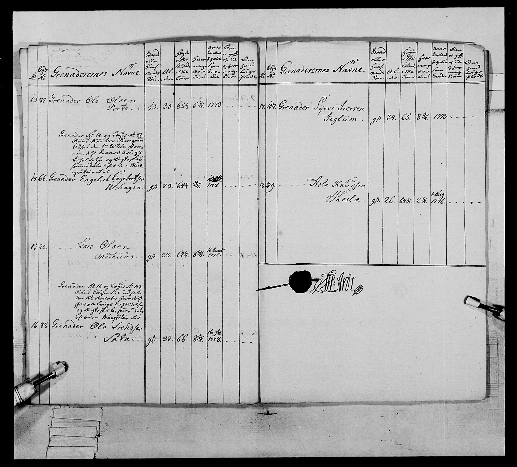 Generalitets- og kommissariatskollegiet, Det kongelige norske kommissariatskollegium, AV/RA-EA-5420/E/Eh/L0064: 2. Opplandske nasjonale infanteriregiment, 1774-1784, s. 374