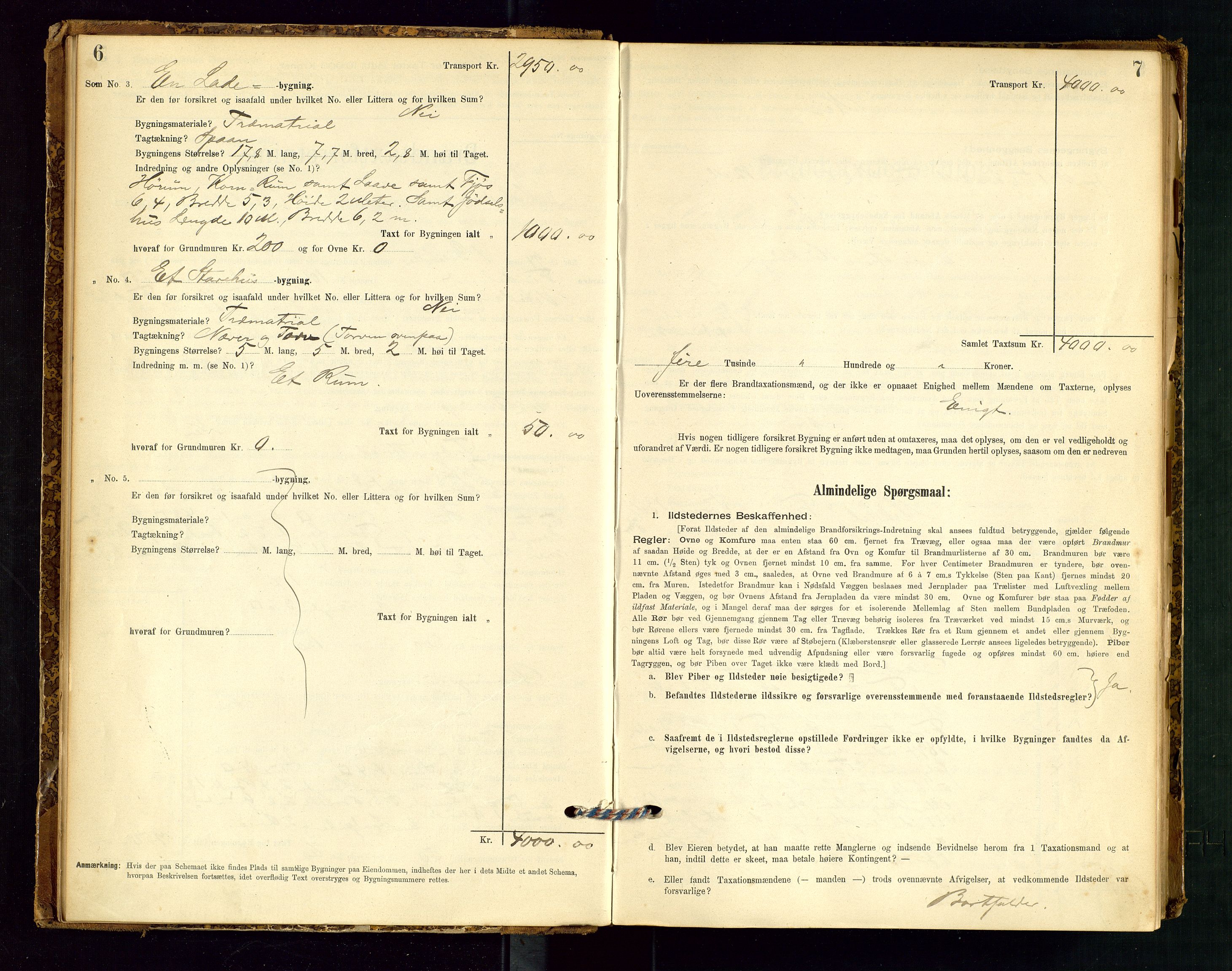 Vikedal lensmannskontor, AV/SAST-A-100179/Gob/L0004: Branntakstprotokoll, 1894-1952, s. 6-7