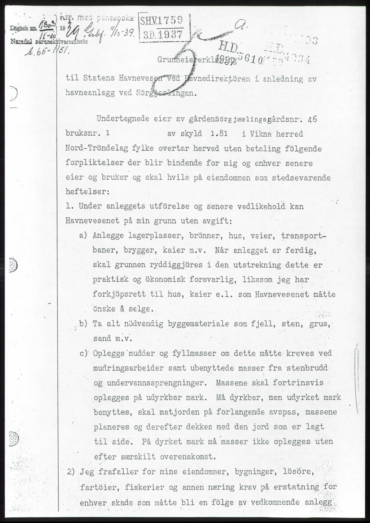 Namdal sorenskriveri, SAT/A-4133/1/2/2C: Pantebok nr. -, 1937-1939, Tingl.dato: 11.10.1939