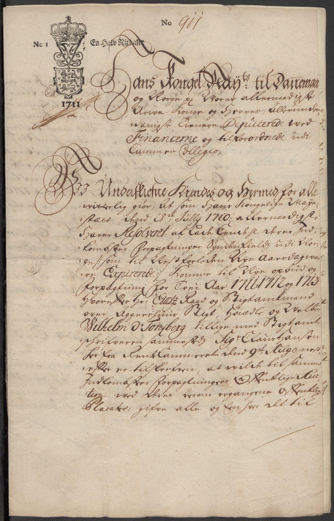 Rentekammeret inntil 1814, Reviderte regnskaper, Fogderegnskap, AV/RA-EA-4092/R33/L1985: Fogderegnskap Larvik grevskap, 1713, s. 499