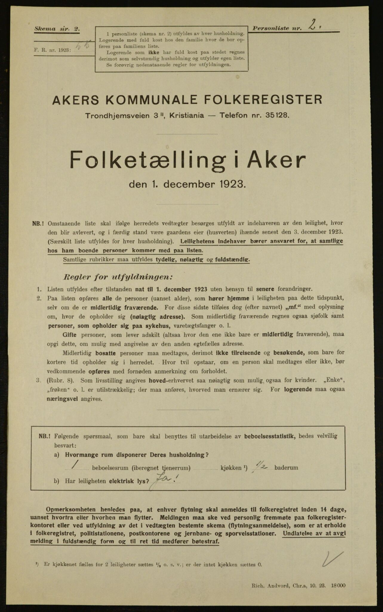 , Kommunal folketelling 1.12.1923 for Aker, 1923, s. 7778