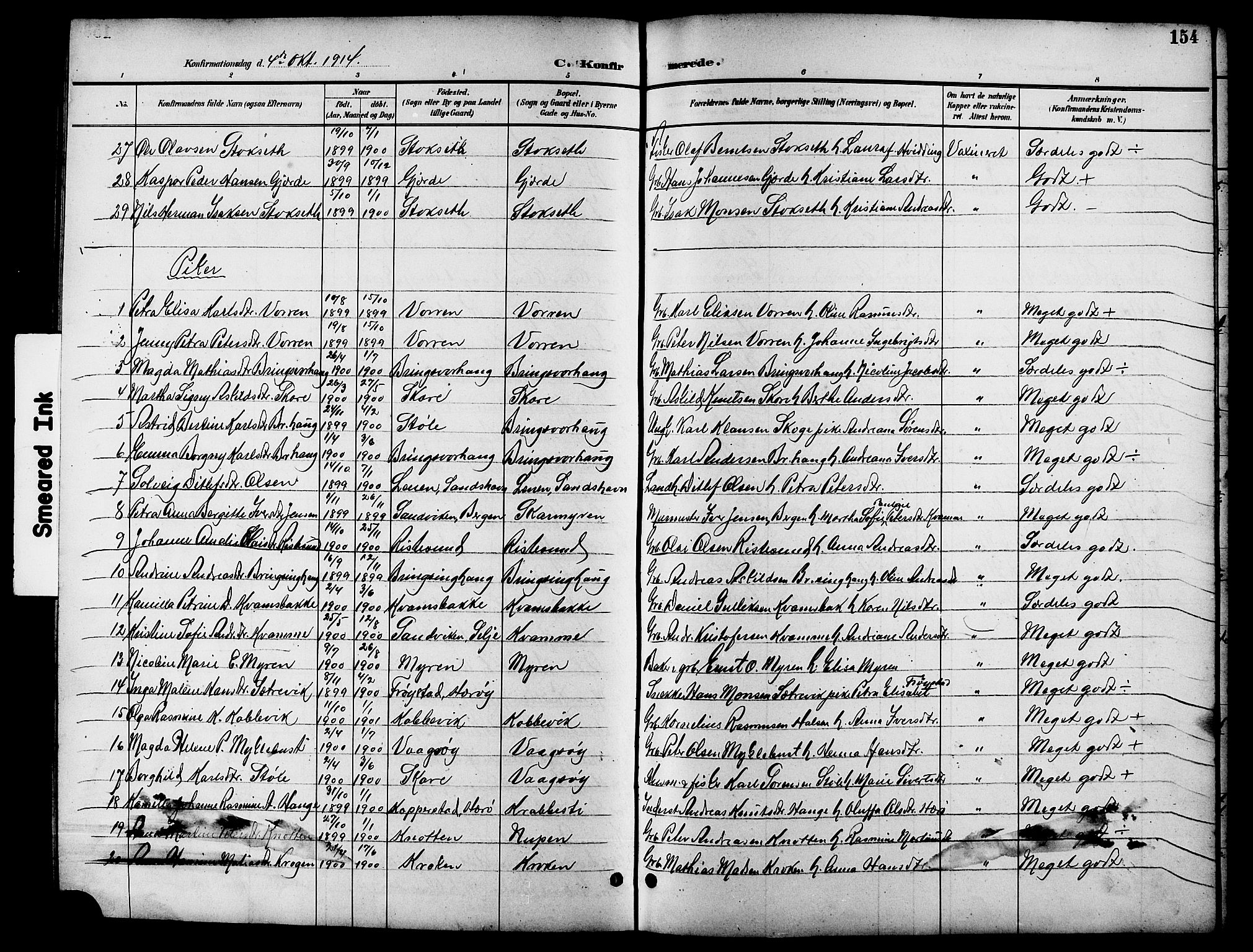 Ministerialprotokoller, klokkerbøker og fødselsregistre - Møre og Romsdal, AV/SAT-A-1454/503/L0049: Klokkerbok nr. 503C04, 1894-1915, s. 154