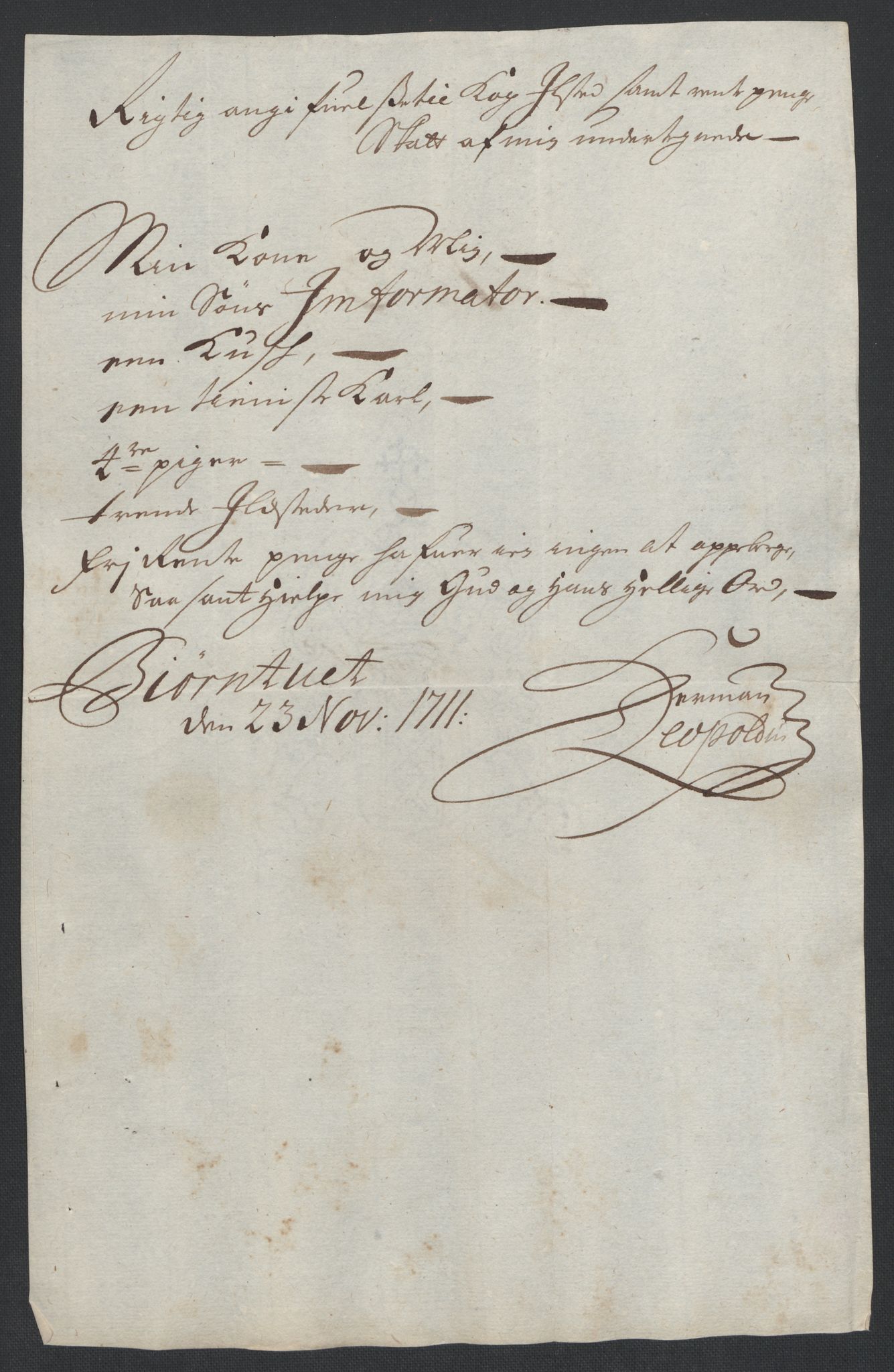 Rentekammeret inntil 1814, Reviderte regnskaper, Fogderegnskap, AV/RA-EA-4092/R36/L2120: Fogderegnskap Øvre og Nedre Telemark og Bamble, 1711, s. 171