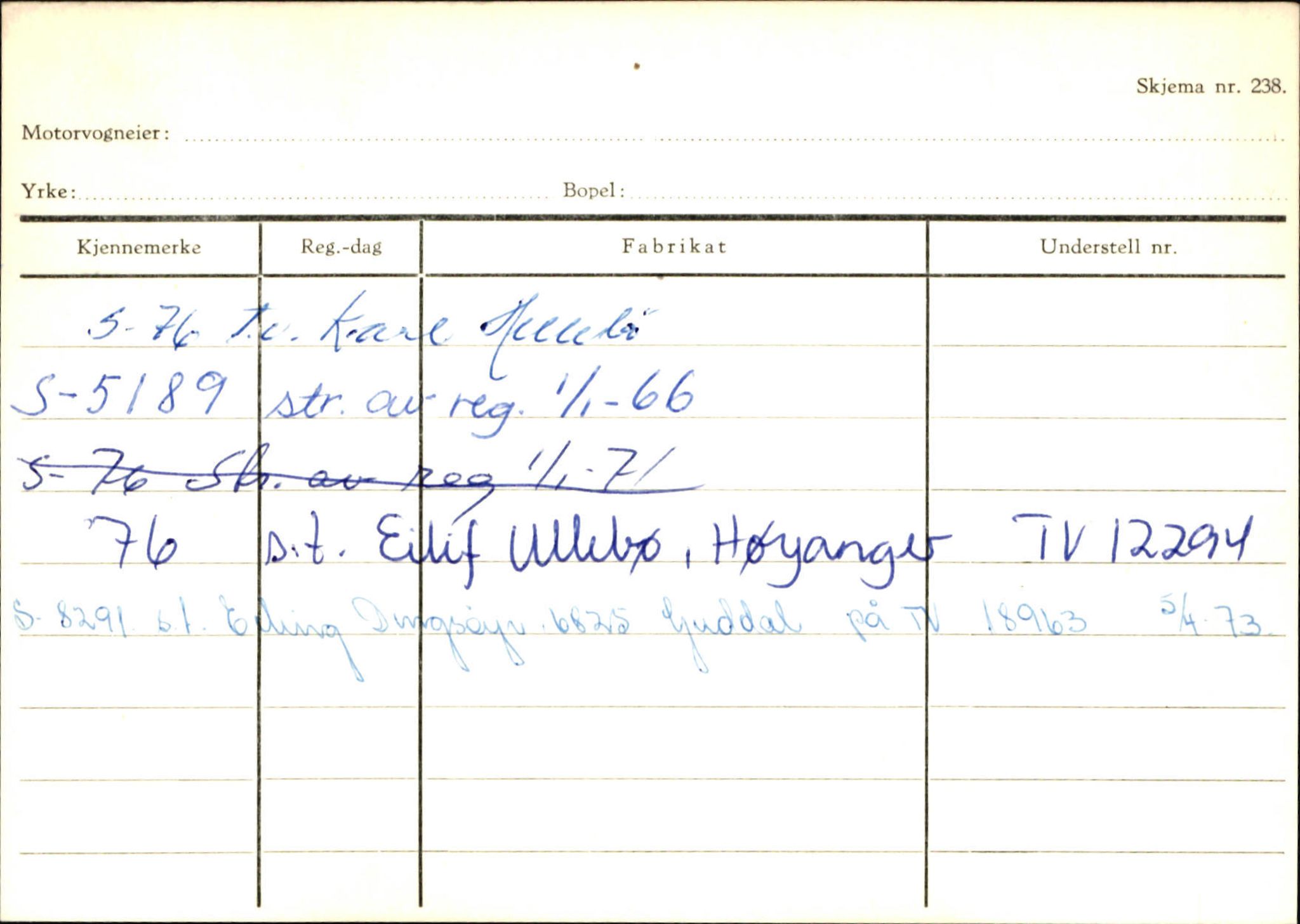 Statens vegvesen, Sogn og Fjordane vegkontor, SAB/A-5301/4/F/L0130: Eigarregister Eid T-Å. Høyanger A-O, 1945-1975, s. 1529