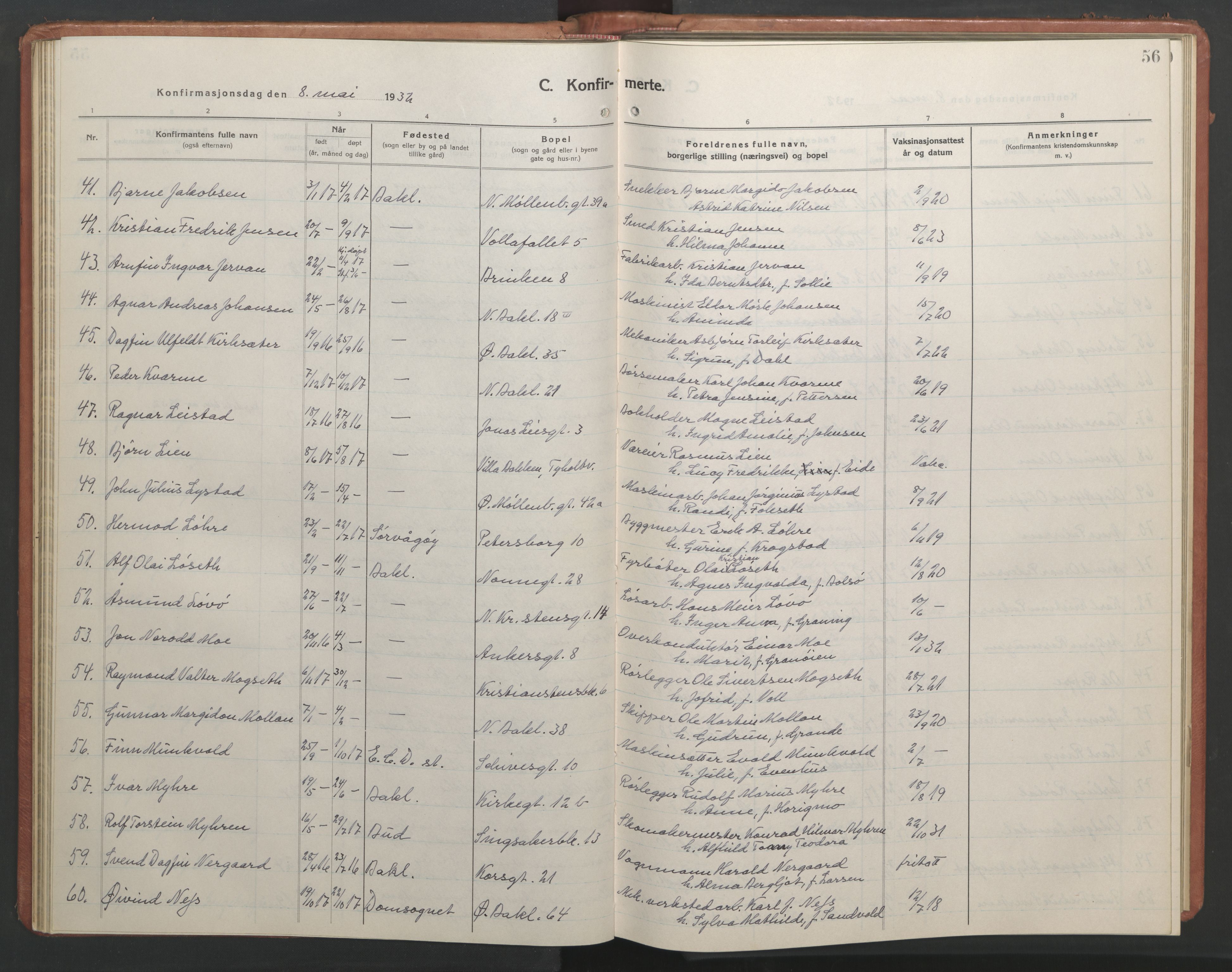 Ministerialprotokoller, klokkerbøker og fødselsregistre - Sør-Trøndelag, SAT/A-1456/604/L0228: Klokkerbok nr. 604C11, 1928-1950, s. 56