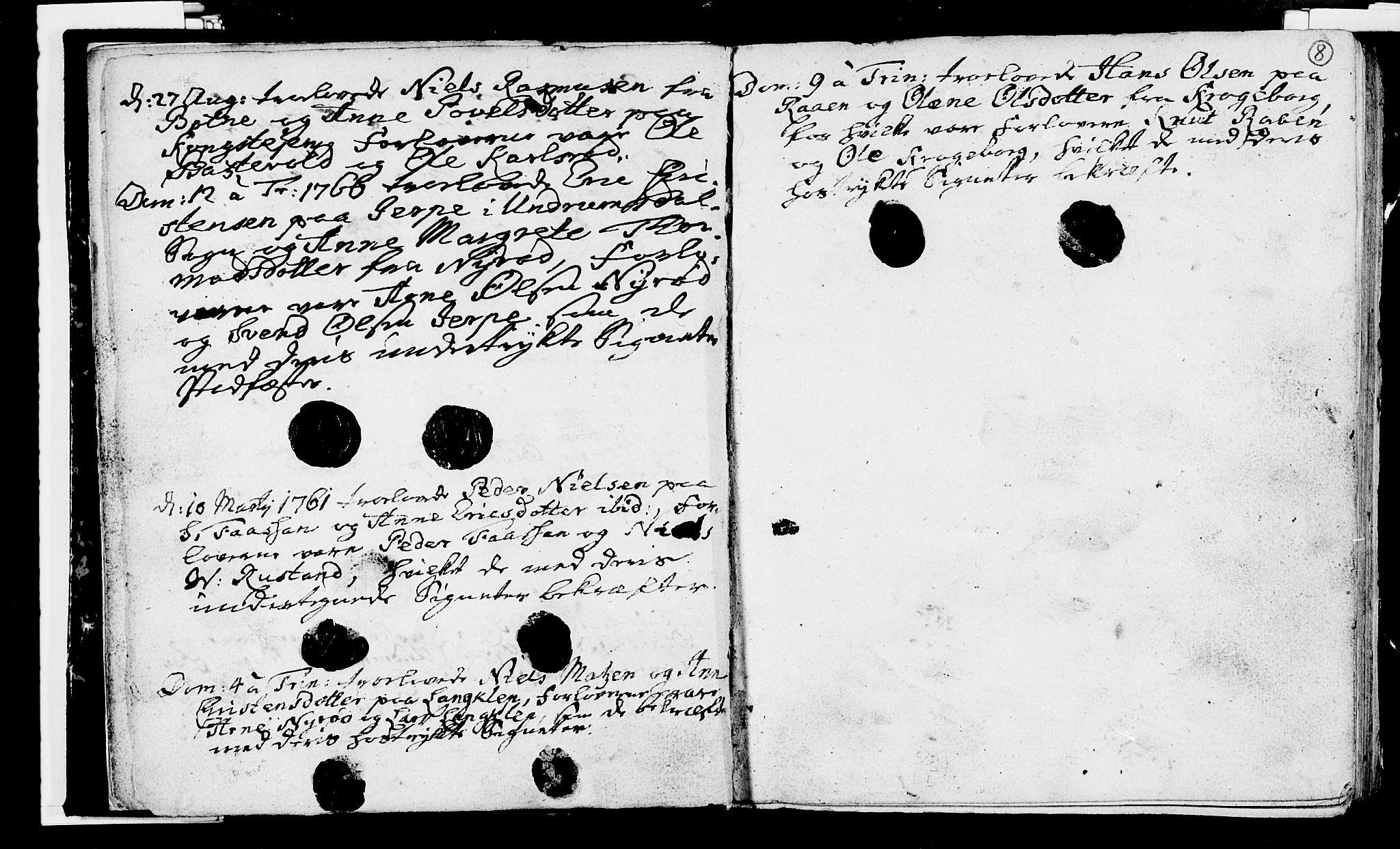 Våle kirkebøker, SAKO/A-334/H/Hb/L0002: Forlovererklæringer nr. 2, 1756-1799, s. 8
