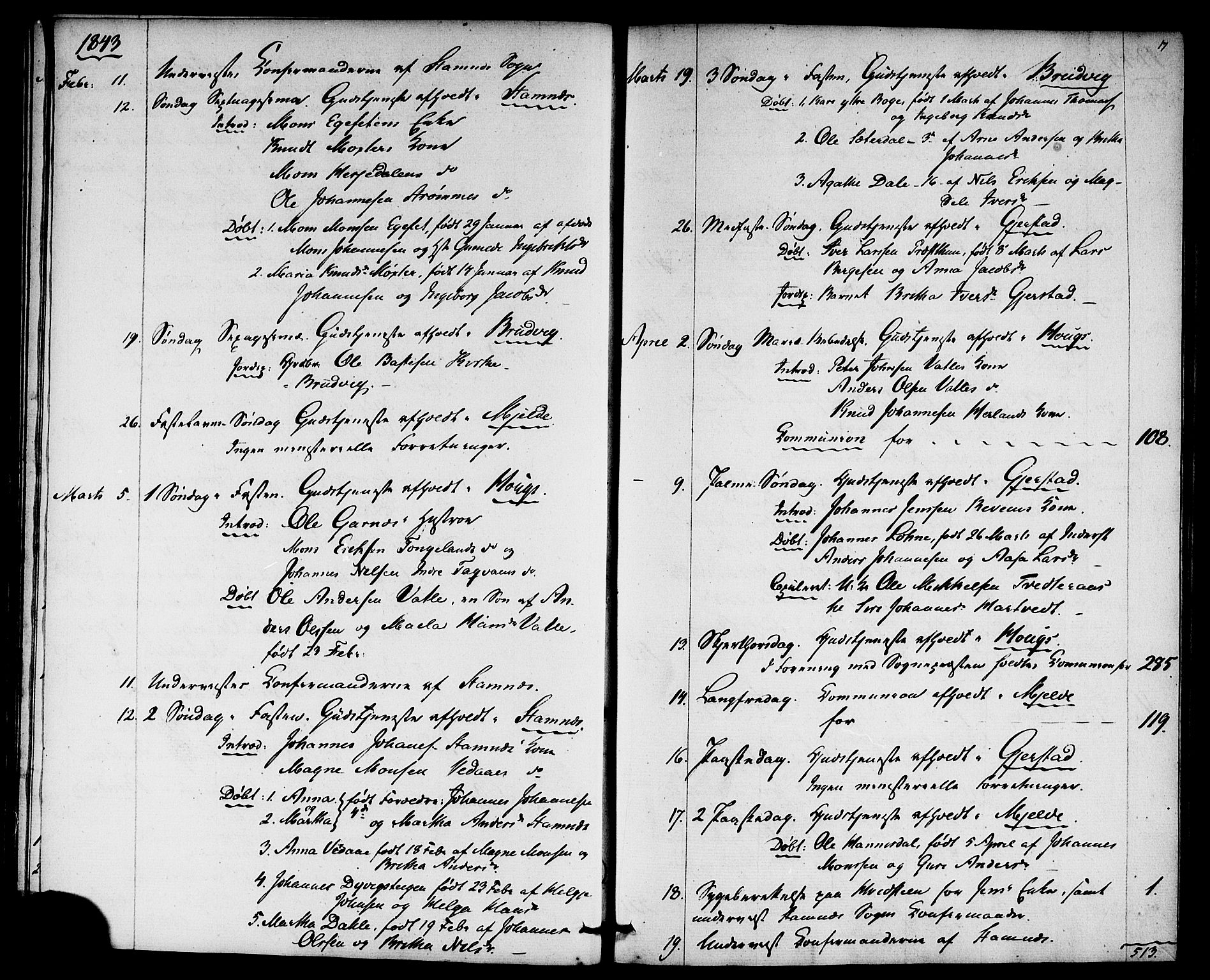 Haus sokneprestembete, AV/SAB-A-75601: Residerende kapellans bok nr. A 2, 1841-1850, s. 17