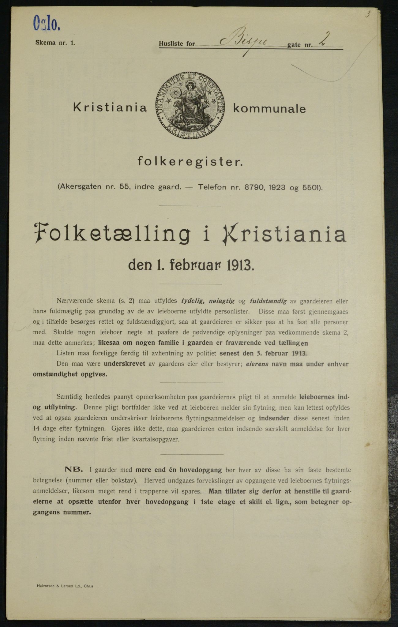 OBA, Kommunal folketelling 1.2.1913 for Kristiania, 1913, s. 5210