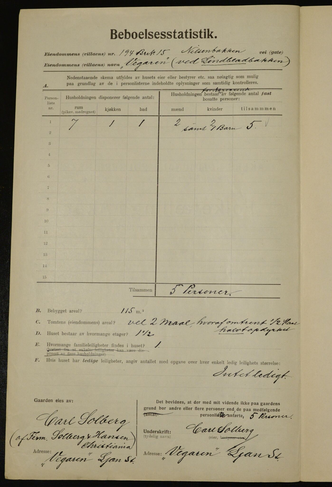 , Kommunal folketelling 1.12.1923 for Aker, 1923, s. 42754