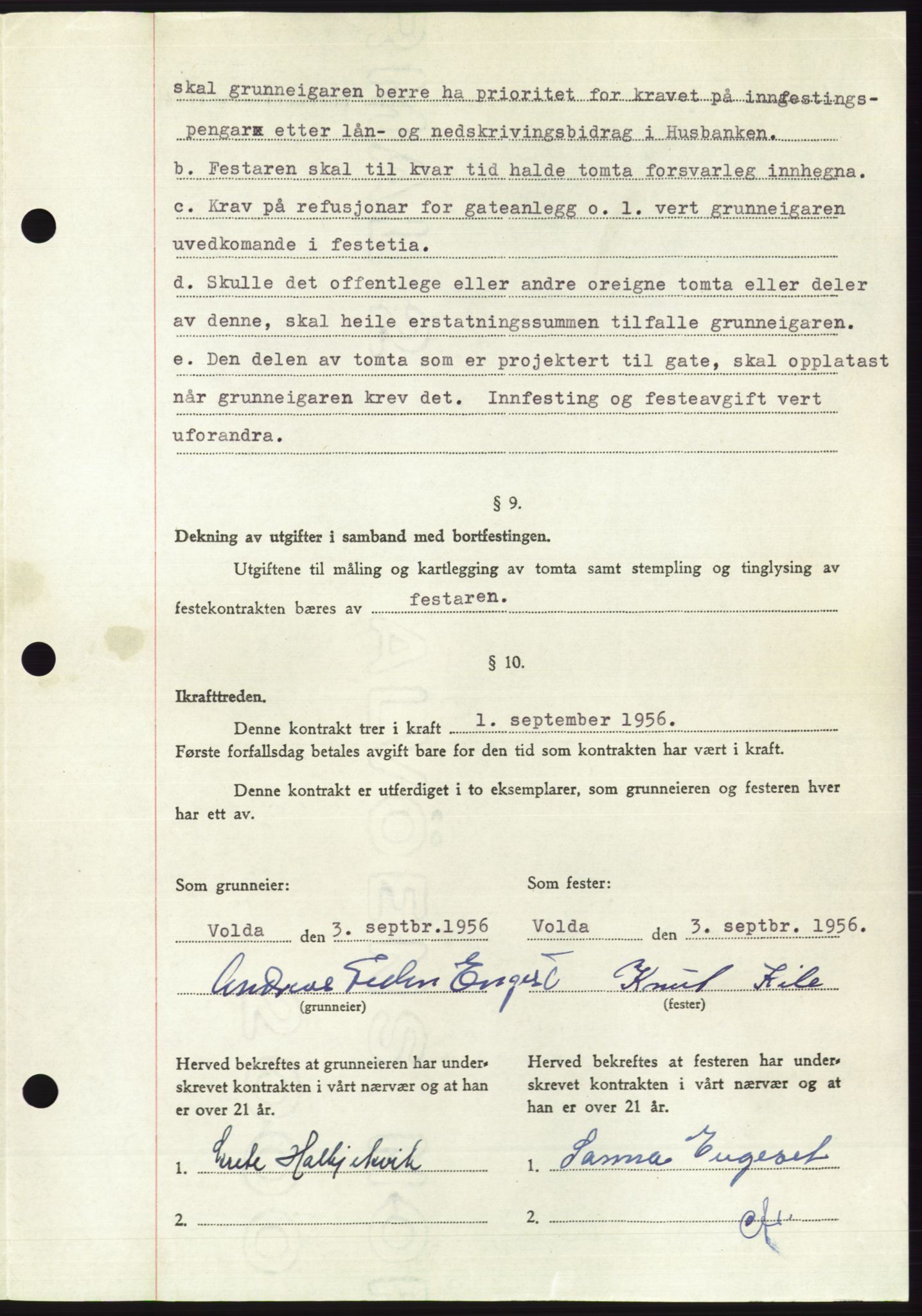 Søre Sunnmøre sorenskriveri, AV/SAT-A-4122/1/2/2C/L0104: Pantebok nr. 30A, 1956-1956, Dagboknr: 1872/1956