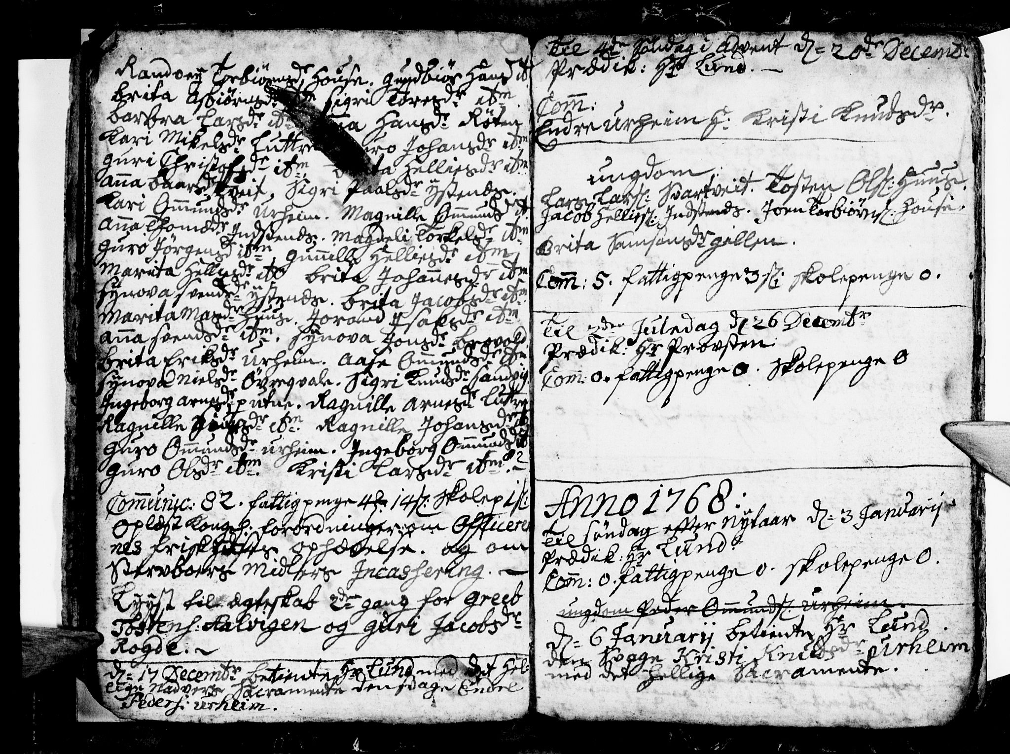 Ullensvang sokneprestembete, SAB/A-78701/H/Hab: Klokkerbok nr. E 1, 1766-1769, s. 68-69
