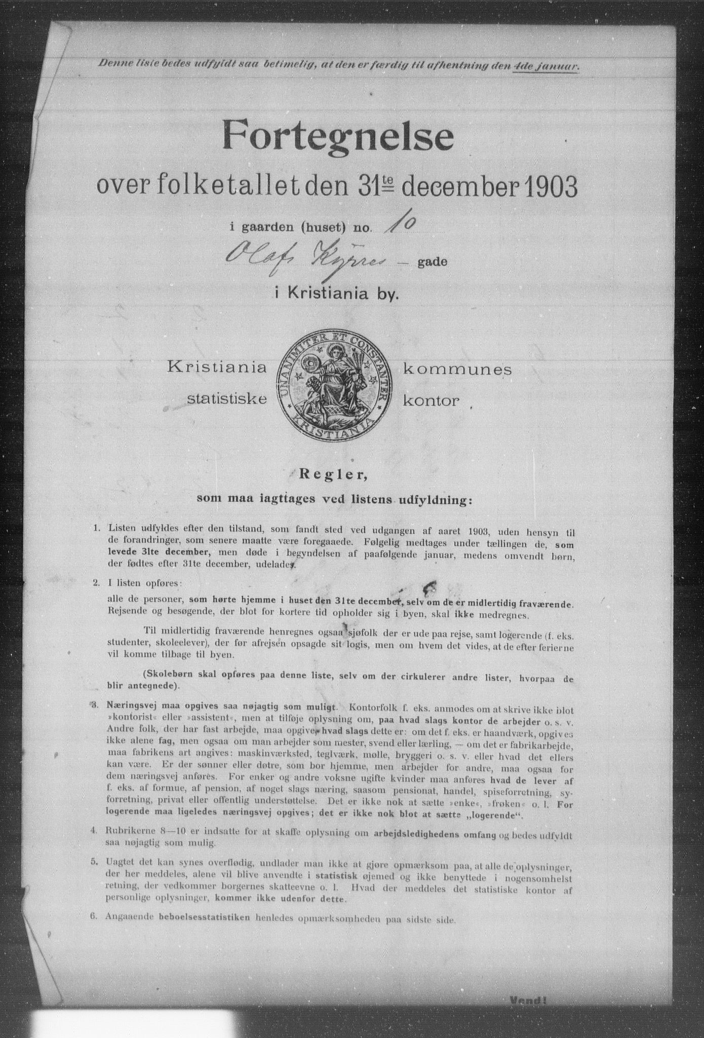 OBA, Kommunal folketelling 31.12.1903 for Kristiania kjøpstad, 1903, s. 14710