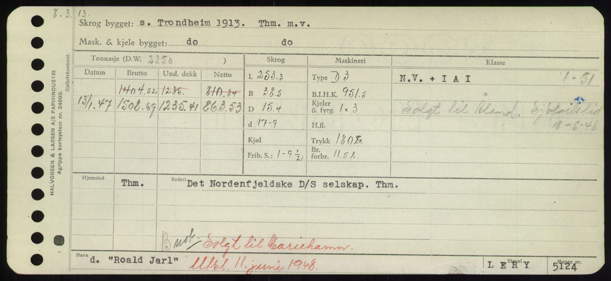 Sjøfartsdirektoratet med forløpere, Skipsmålingen, RA/S-1627/H/Hd/L0031: Fartøy, Rju-Sam, s. 17