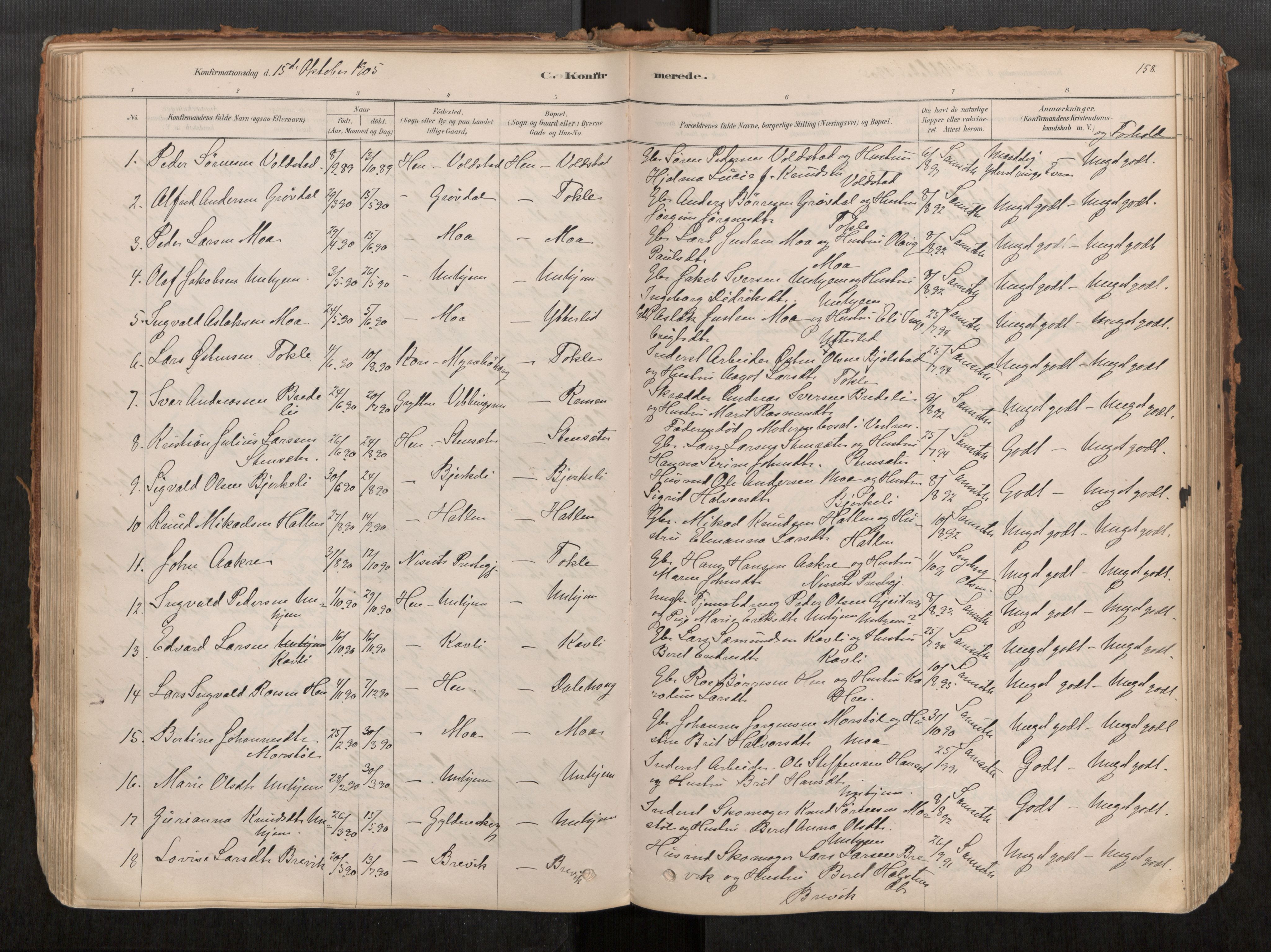 Ministerialprotokoller, klokkerbøker og fødselsregistre - Møre og Romsdal, AV/SAT-A-1454/545/L0594: Ministerialbok nr. 545A03, 1878-1920, s. 158
