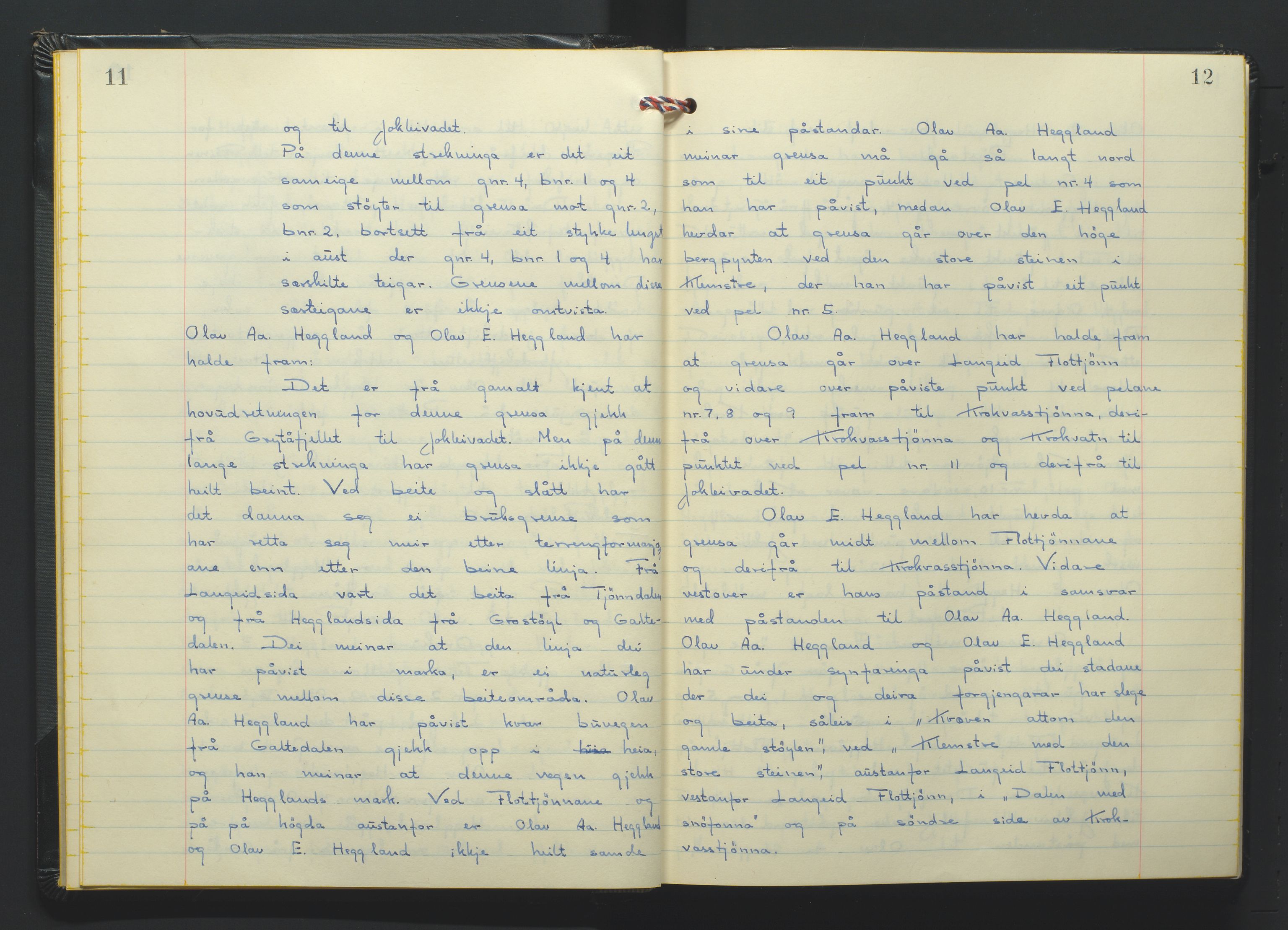Setesdal jordskifterett, AV/SAK-1541-0008/F/Fa/Faa/L0012: Jordskifteprotokoll med gårdsregister, Setesdal domssokn nr 27 (II), 1970-1971