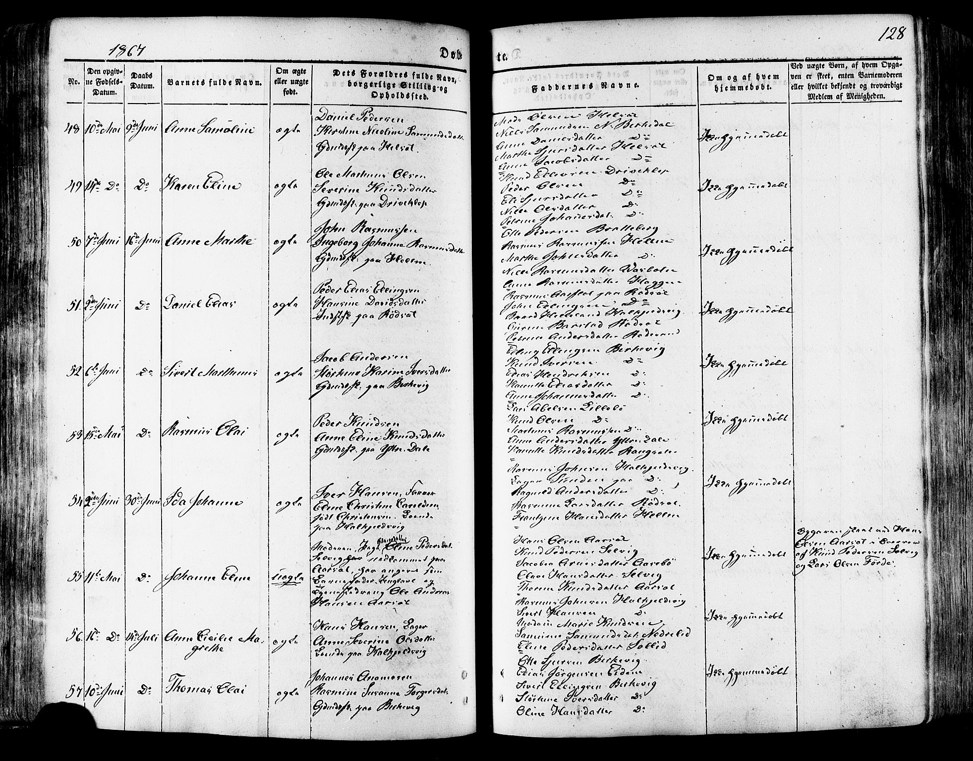 Ministerialprotokoller, klokkerbøker og fødselsregistre - Møre og Romsdal, AV/SAT-A-1454/511/L0140: Ministerialbok nr. 511A07, 1851-1878, s. 128