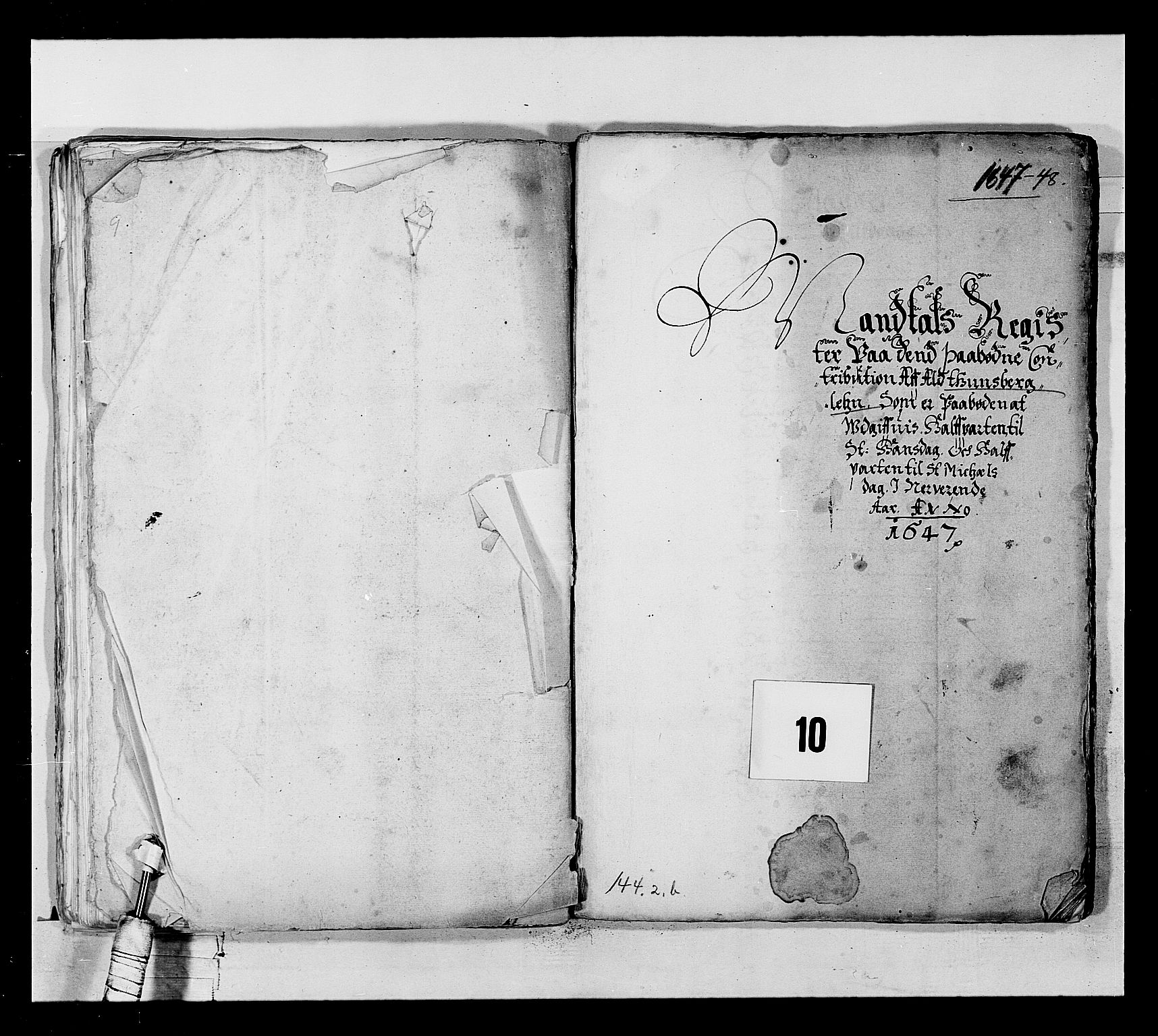 Stattholderembetet 1572-1771, AV/RA-EA-2870/Ek/L0022/0004: Jordebøker 1633-1658: / Skattemanntall for Tønsberg len, 1647, s. 1