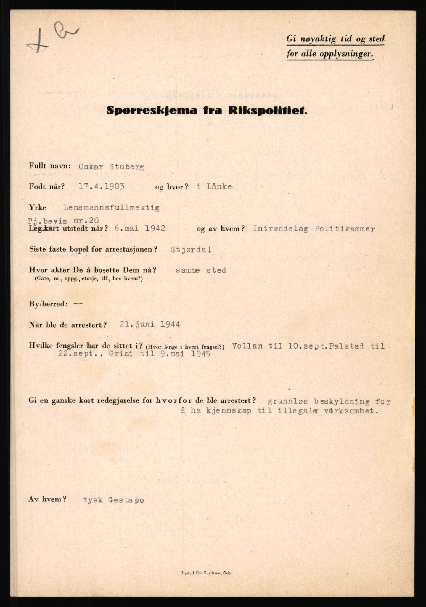 Rikspolitisjefen, AV/RA-S-1560/L/L0016: Sti, Lauritz - Tettum, Karl August, 1940-1945, s. 253