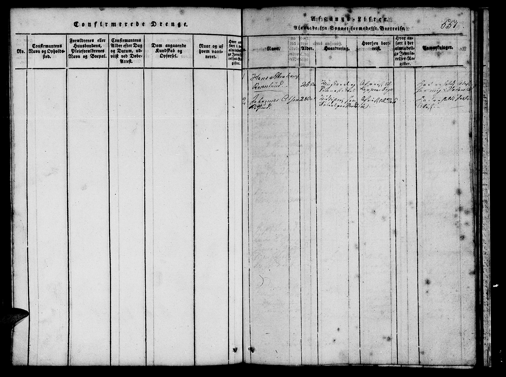 Skjervøy sokneprestkontor, SATØ/S-1300/H/Ha/Hab/L0001klokker: Klokkerbok nr. 1, 1825-1838, s. 550-551