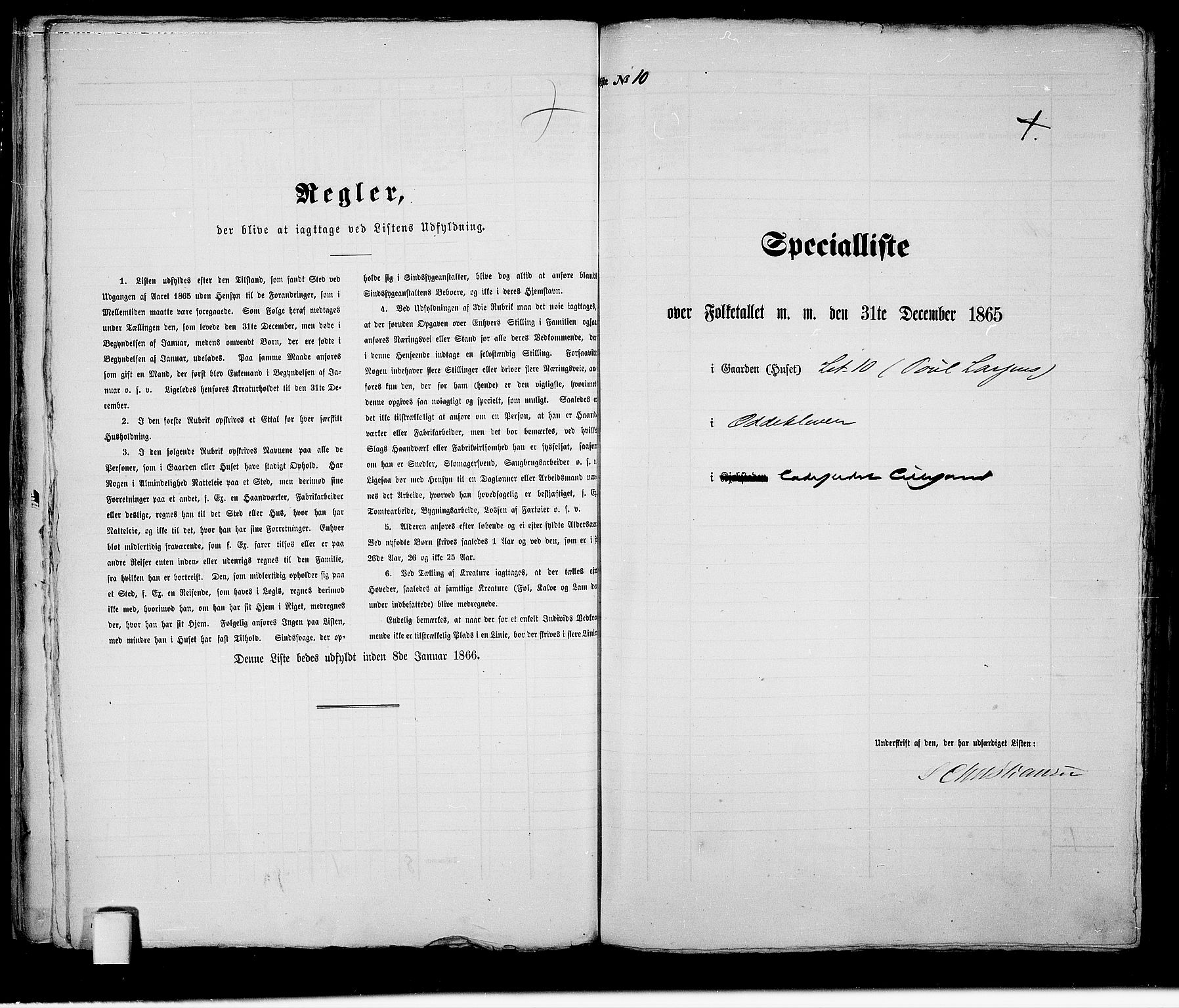RA, Folketelling 1865 for 0905B Vestre Moland prestegjeld, Lillesand ladested, 1865, s. 26