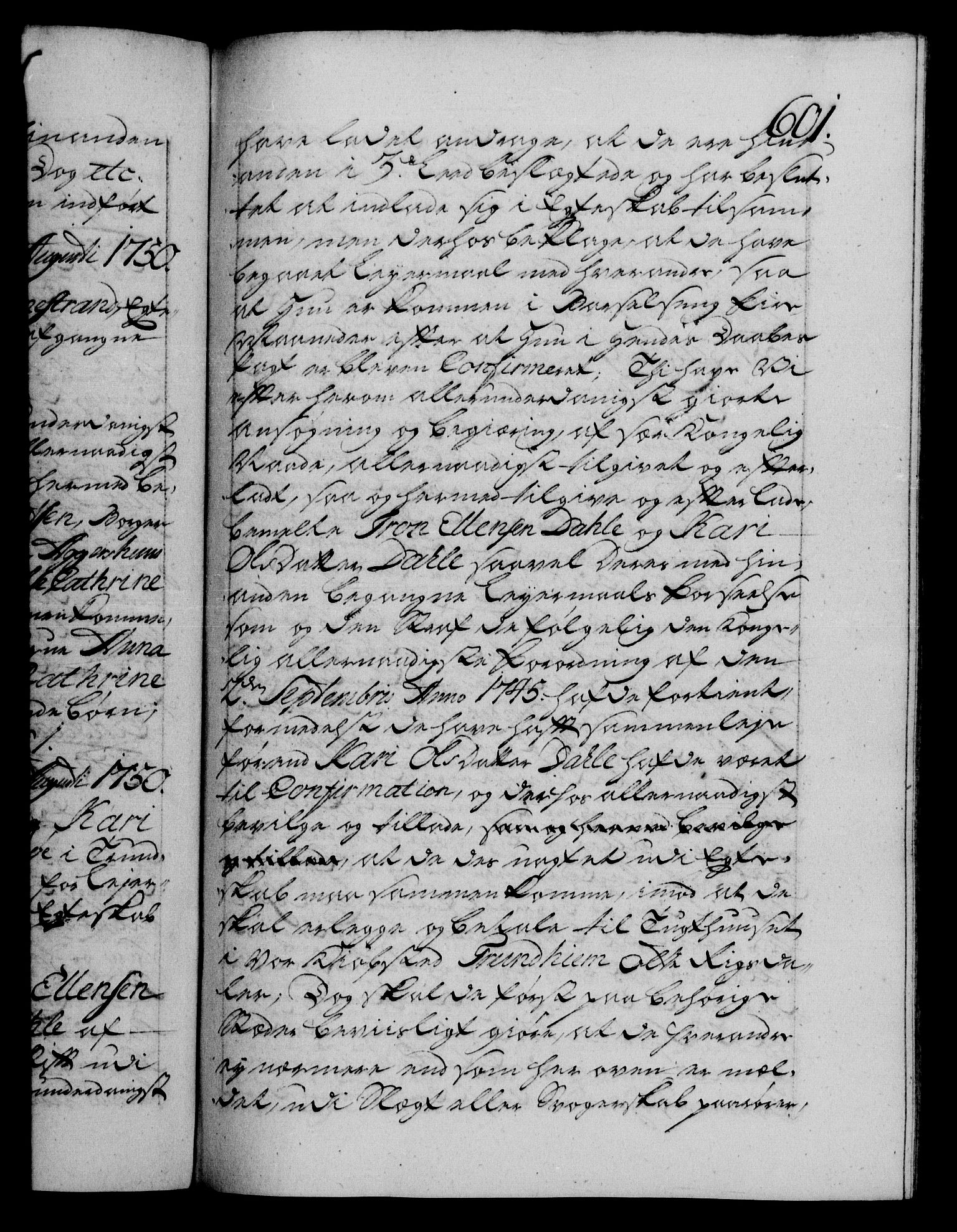 Danske Kanselli 1572-1799, RA/EA-3023/F/Fc/Fca/Fcaa/L0036: Norske registre, 1749-1750, s. 601a