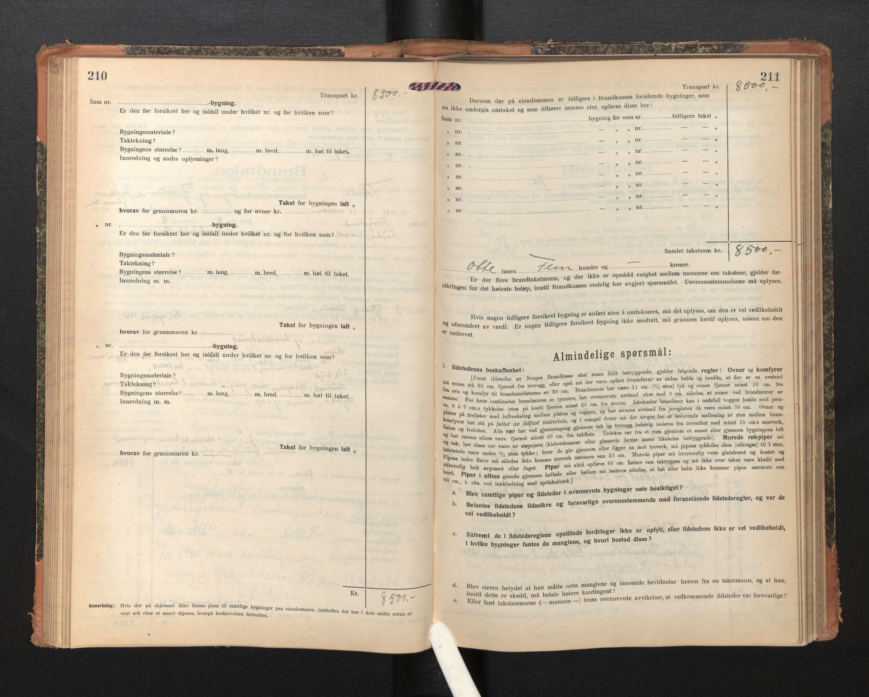 Lensmannen i Førde, AV/SAB-A-27401/0012/L0009: Branntakstprotokoll, skjematakst, 1922-1946, s. 210-211