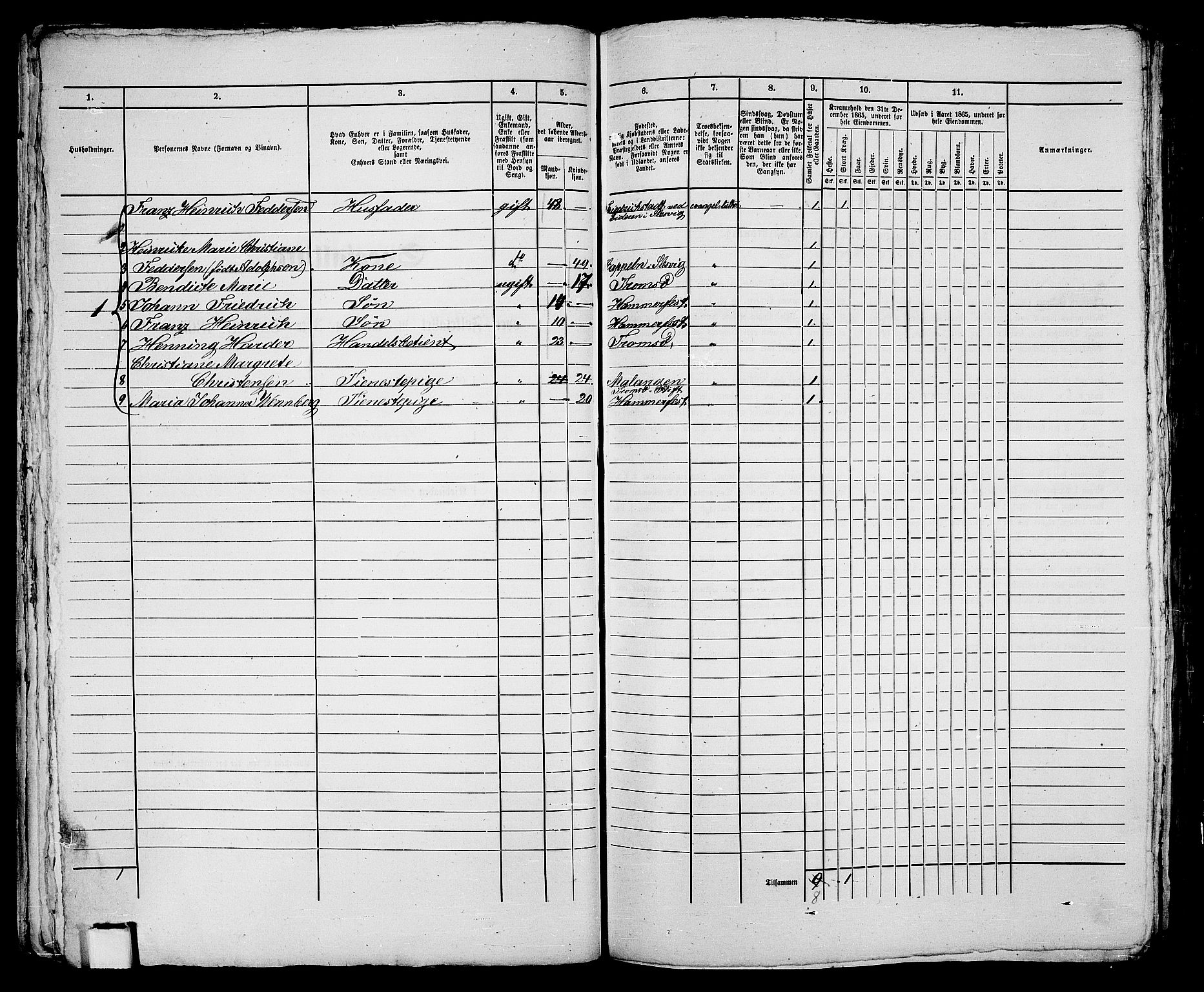 RA, Folketelling 1865 for 2001B Hammerfest prestegjeld, Hammerfest kjøpstad, 1865, s. 98
