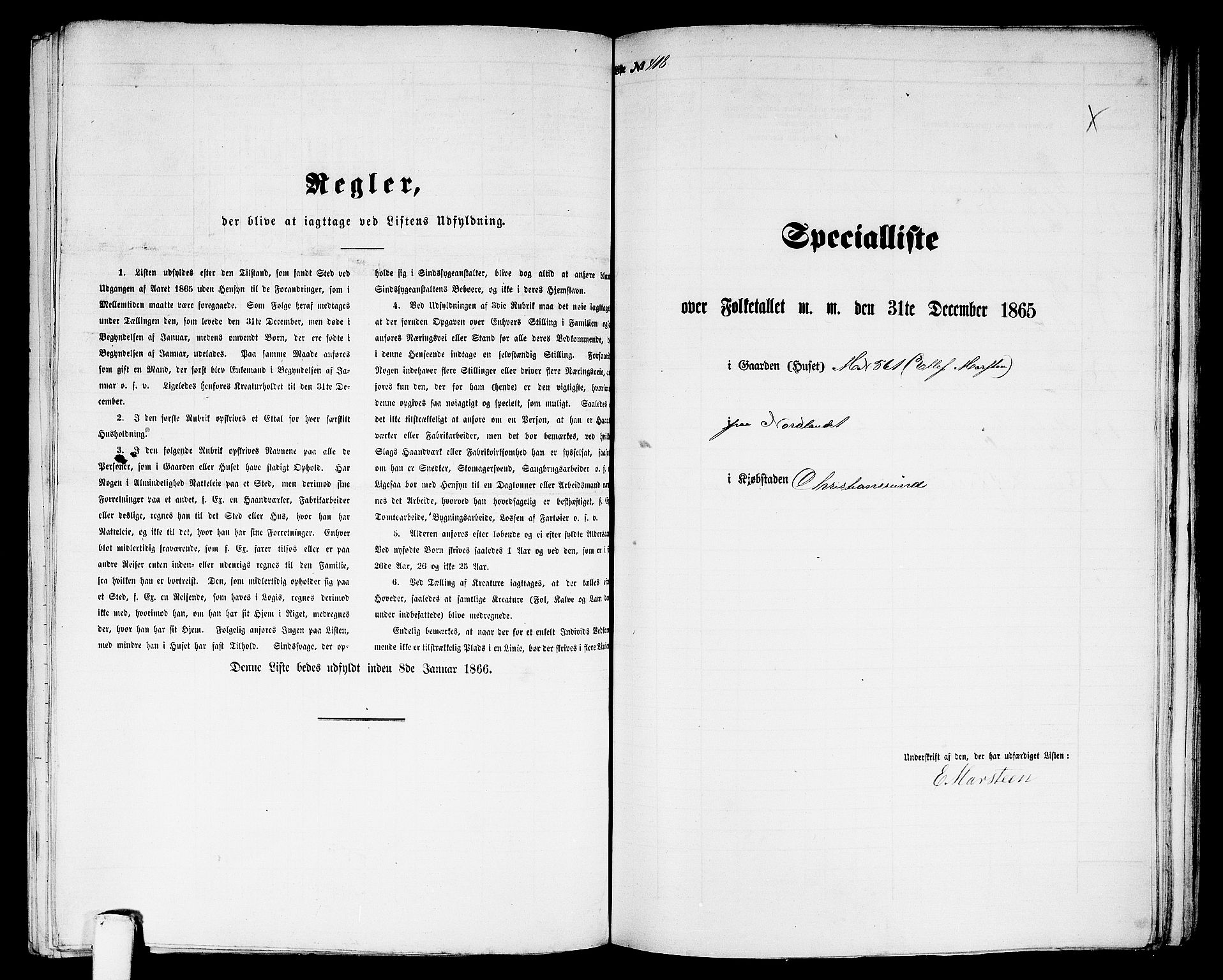 RA, Folketelling 1865 for 1503B Kristiansund prestegjeld, Kristiansund kjøpstad, 1865, s. 851