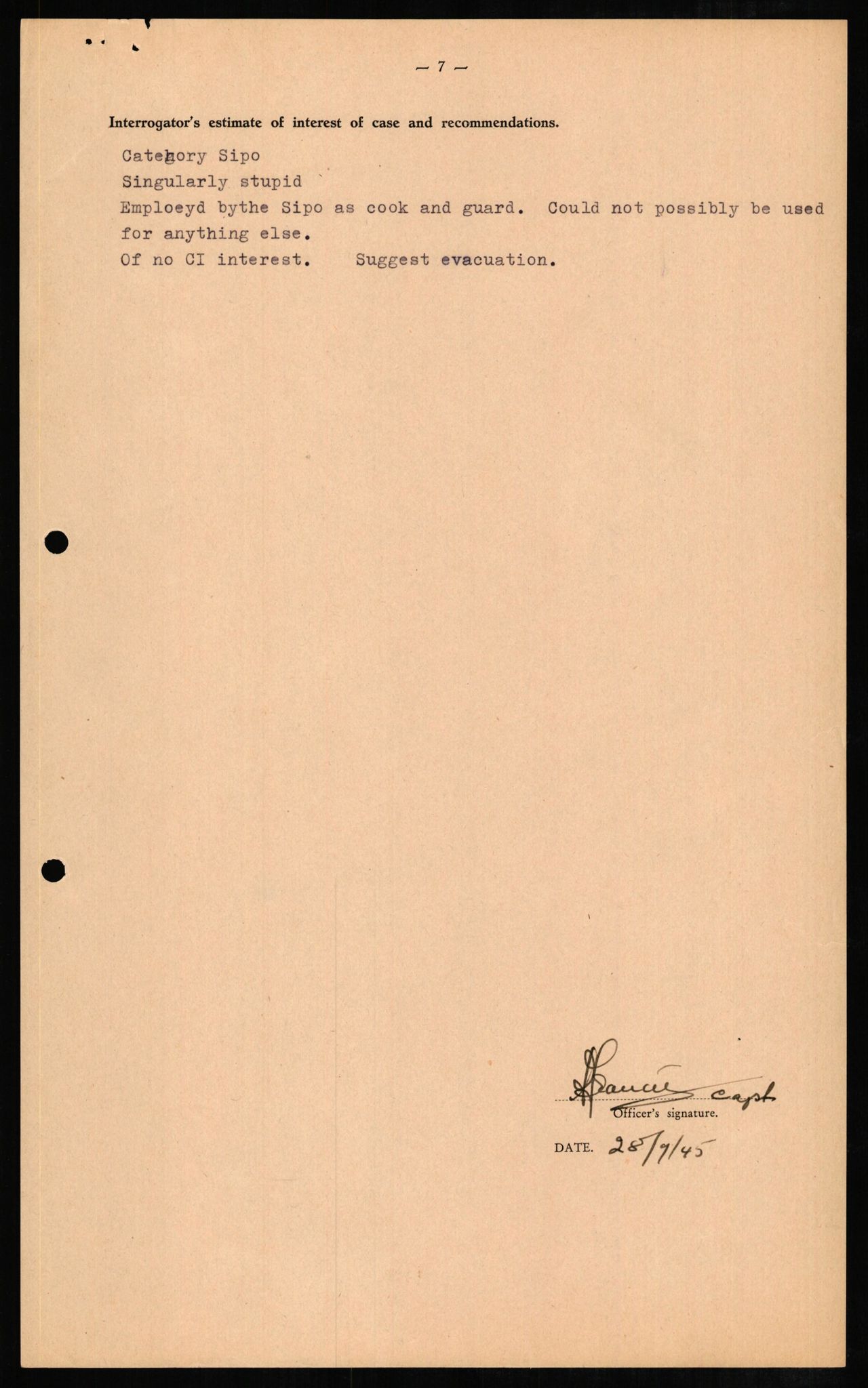 Forsvaret, Forsvarets overkommando II, AV/RA-RAFA-3915/D/Db/L0006: CI Questionaires. Tyske okkupasjonsstyrker i Norge. Tyskere., 1945-1946, s. 295